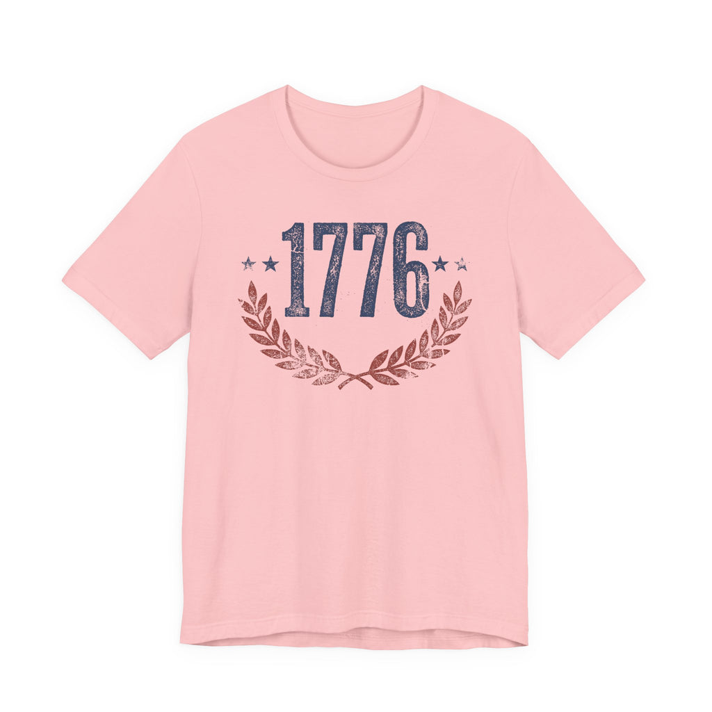 1776 Laurel Wreath T-Shirt | Patriotic American Revolution History Independence Day Graphic Tee