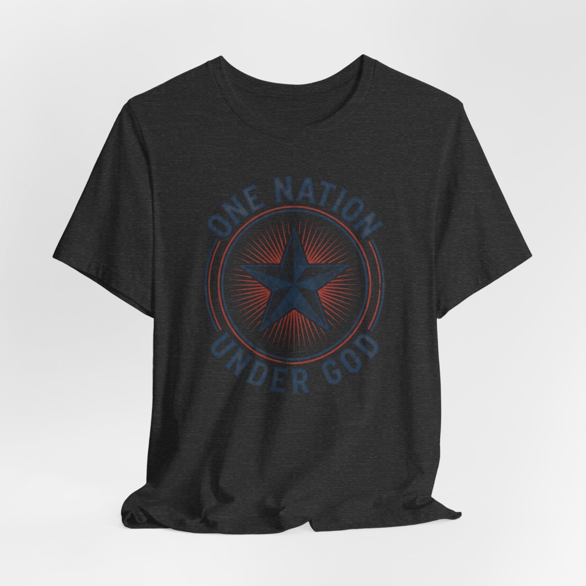 One Nation Under God T-Shirt | Patriotic Christian Faith Americana Star Graphic Tee