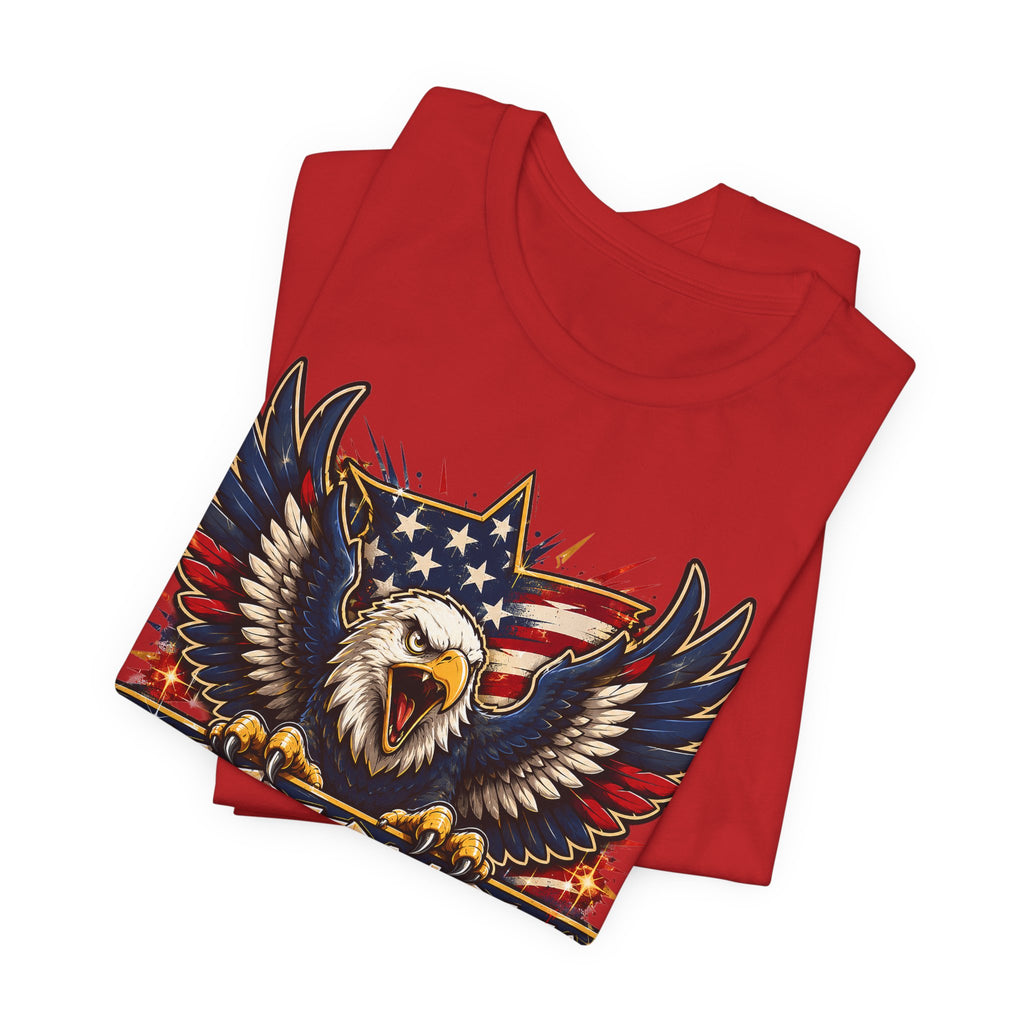 Let Freedom Ring Bald Eagle T-Shirt | 4th of July Patriotic American Flag Graphic Tee