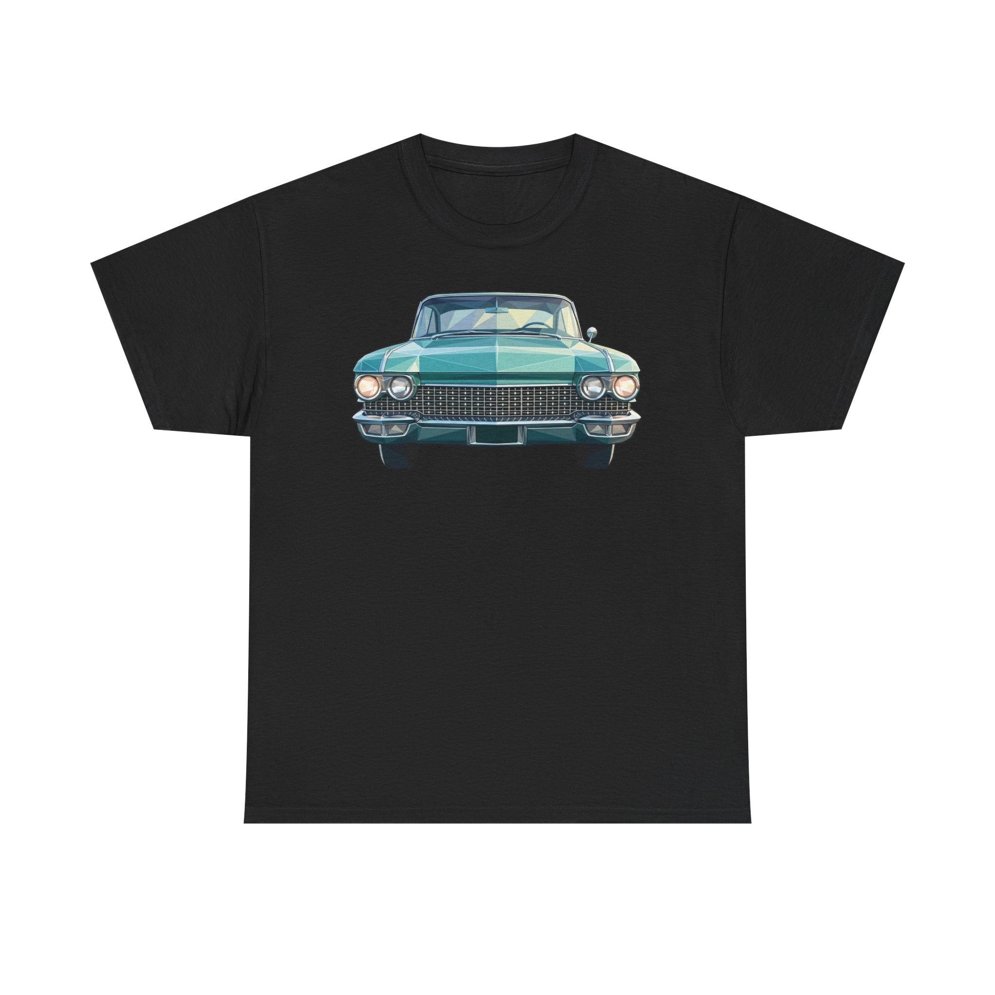 Classic Luxury Cruiser Car Tee | Big Fins Front & Rear Car Illustration