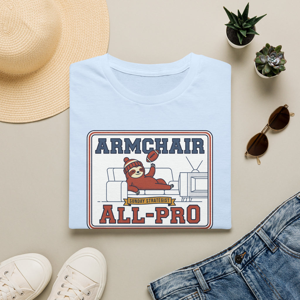 Funny Sloth Football T-Shirt | Lazy Game Day Couch Fan Tee