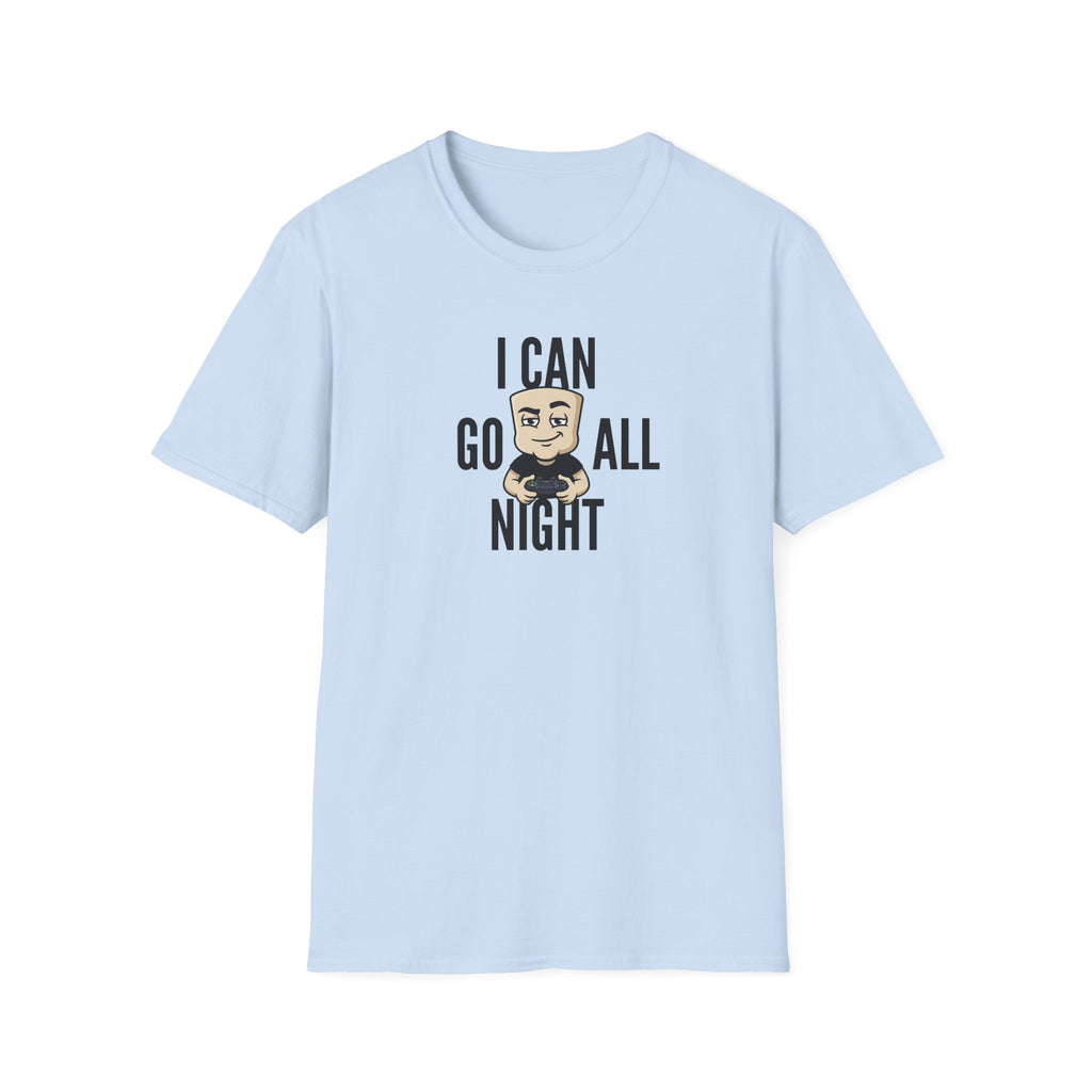 I Can Go All Night T-Shirt | Funny Gamer Tee | Video Game Controller Innuendo Humor Gift