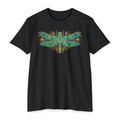 Dragonfly T-Shirt Green Mosaic Nature Insect Illustration Graphic Tee Dragonfly Lover Gift Unisex