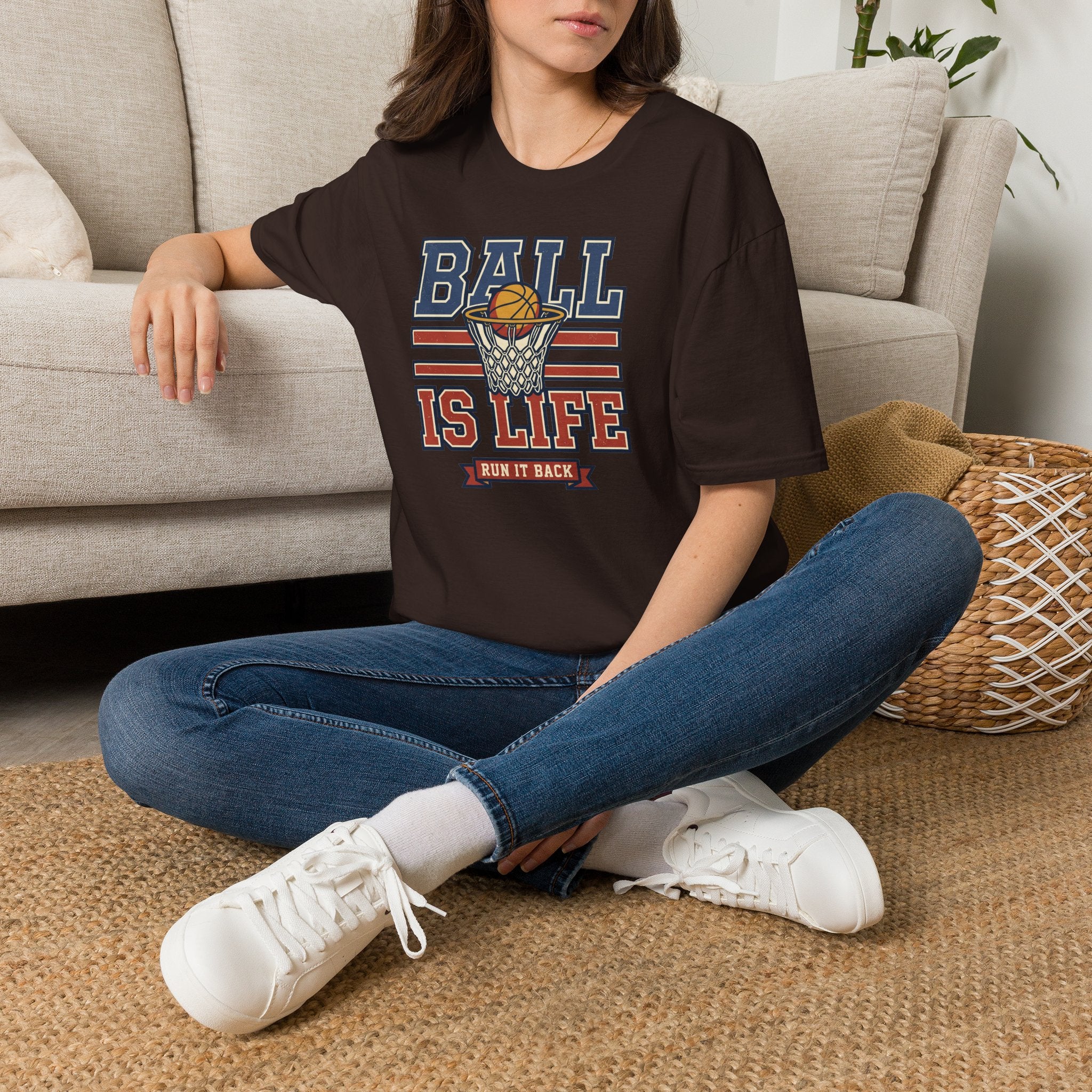 Basketball T-Shirt | Ball Is Life Retro Hoops Graphic Tee