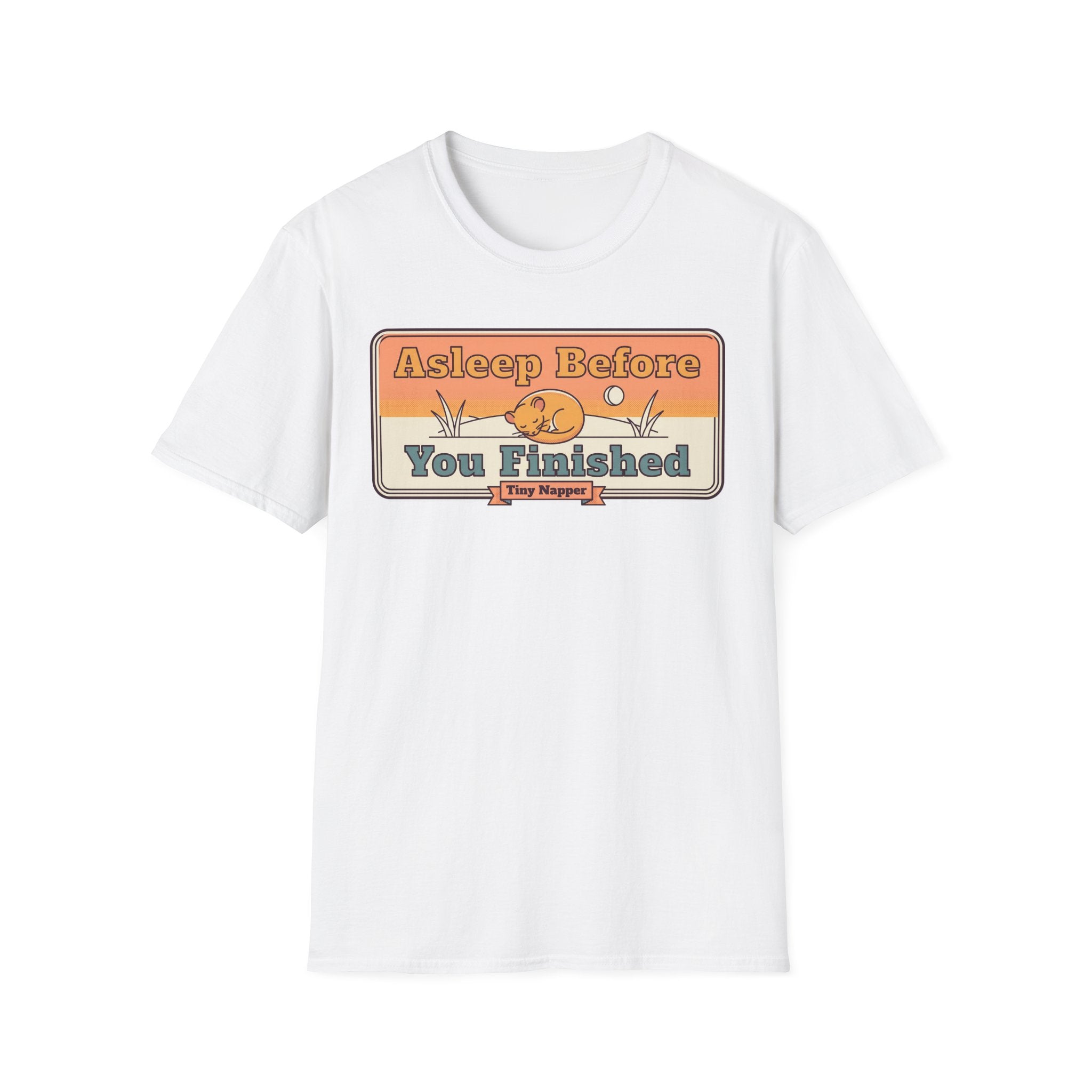Asleep Before You Finished T-Shirt | Retro Cat Nap Typography
