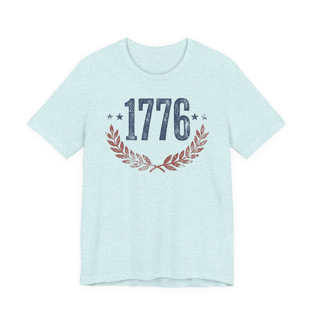 1776 Laurel Wreath T-Shirt | Patriotic American Revolution History Independence Day Graphic Tee