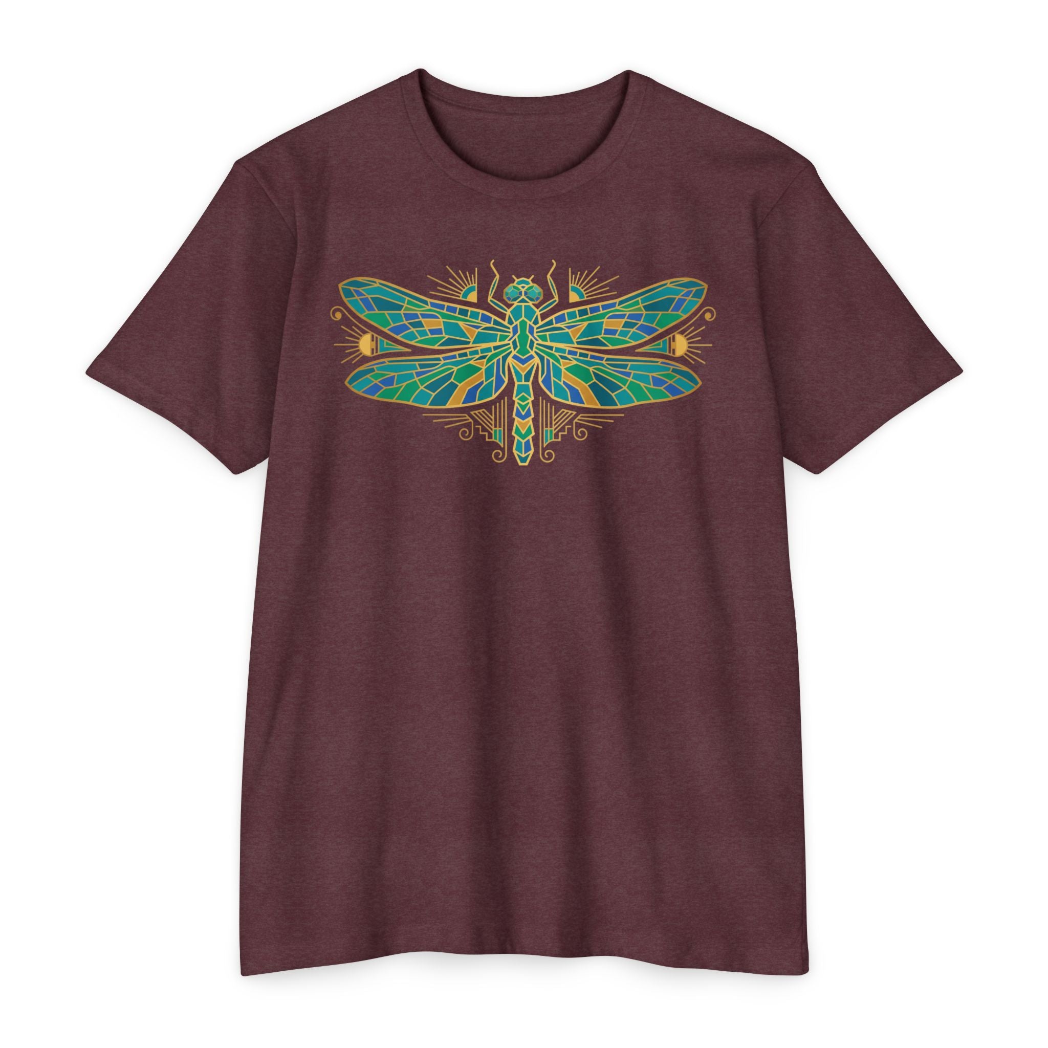 Dragonfly T-Shirt Green Mosaic Nature Insect Illustration Graphic Tee Dragonfly Lover Gift Unisex