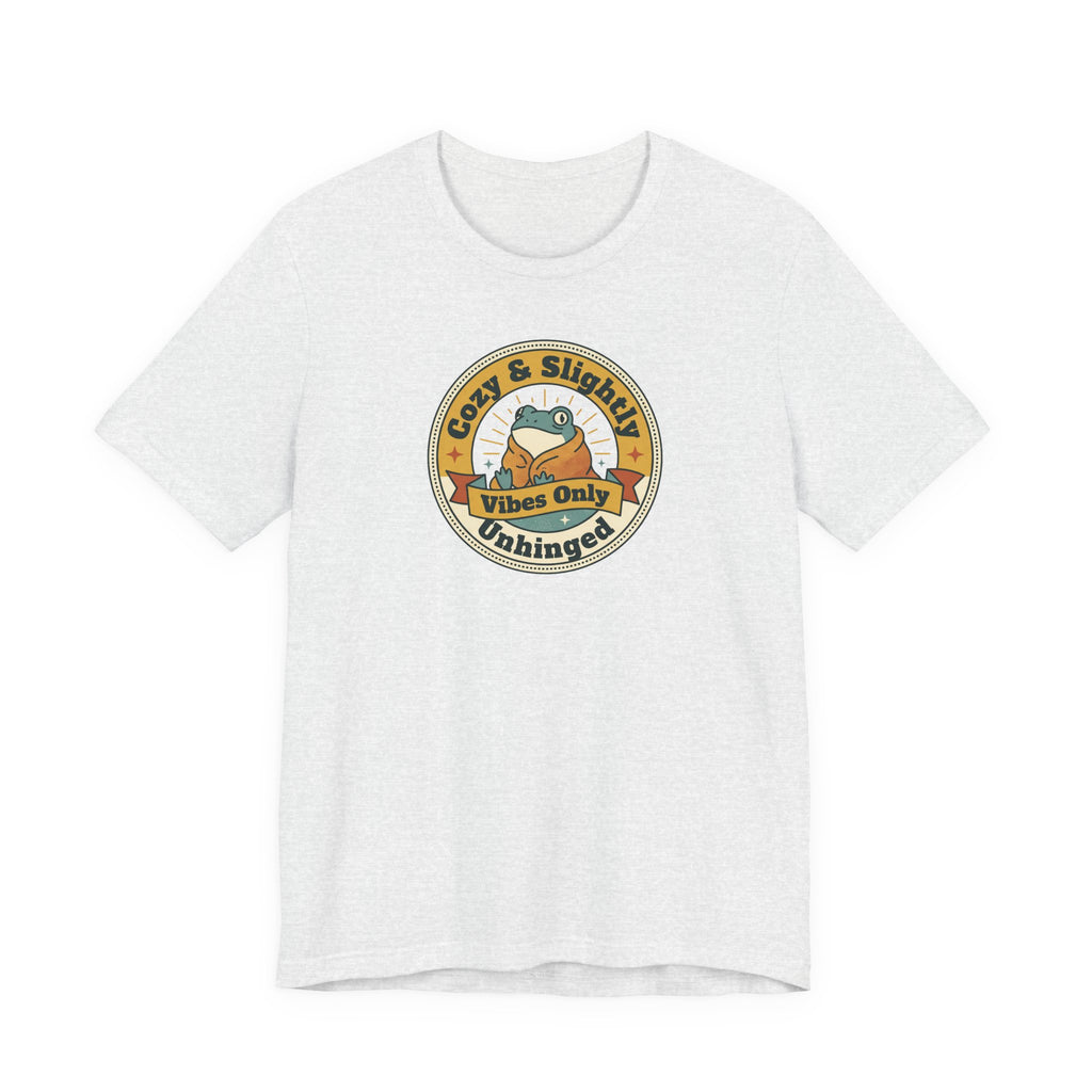 Cozy & Slightly Unhinged Vibes Only T-Shirt | Retro Sloth Graphic Tee