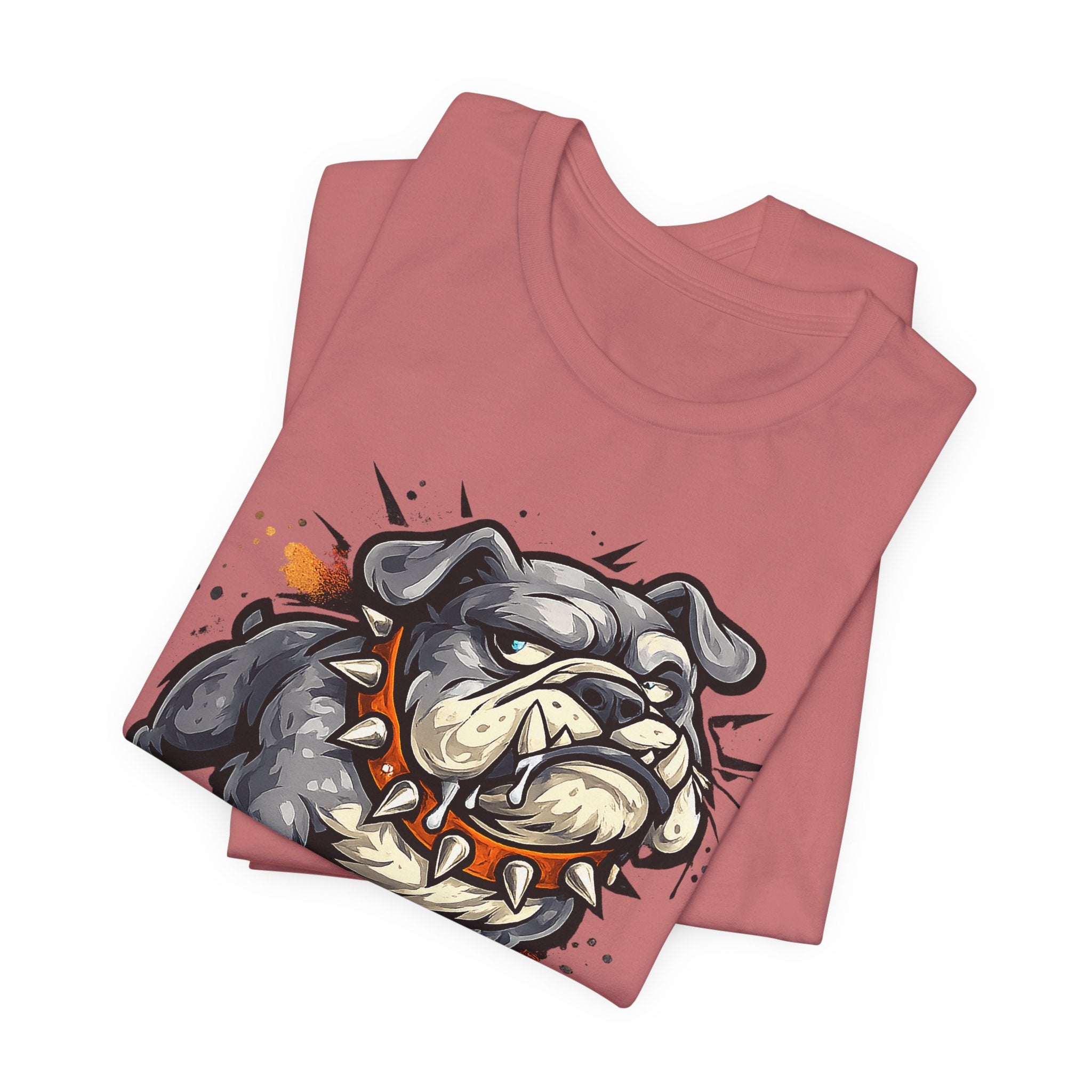 Bulldog Illustration Tee | Tough Cartoon Bulldog Graphic T-Shirt, Fierce Dog Art Unisex Gift