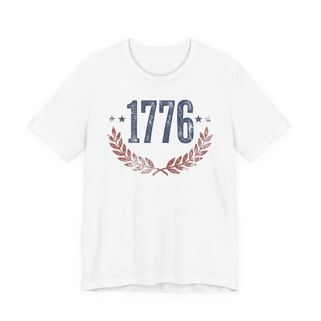 1776 Laurel Wreath T-Shirt | Patriotic American Revolution History Independence Day Graphic Tee