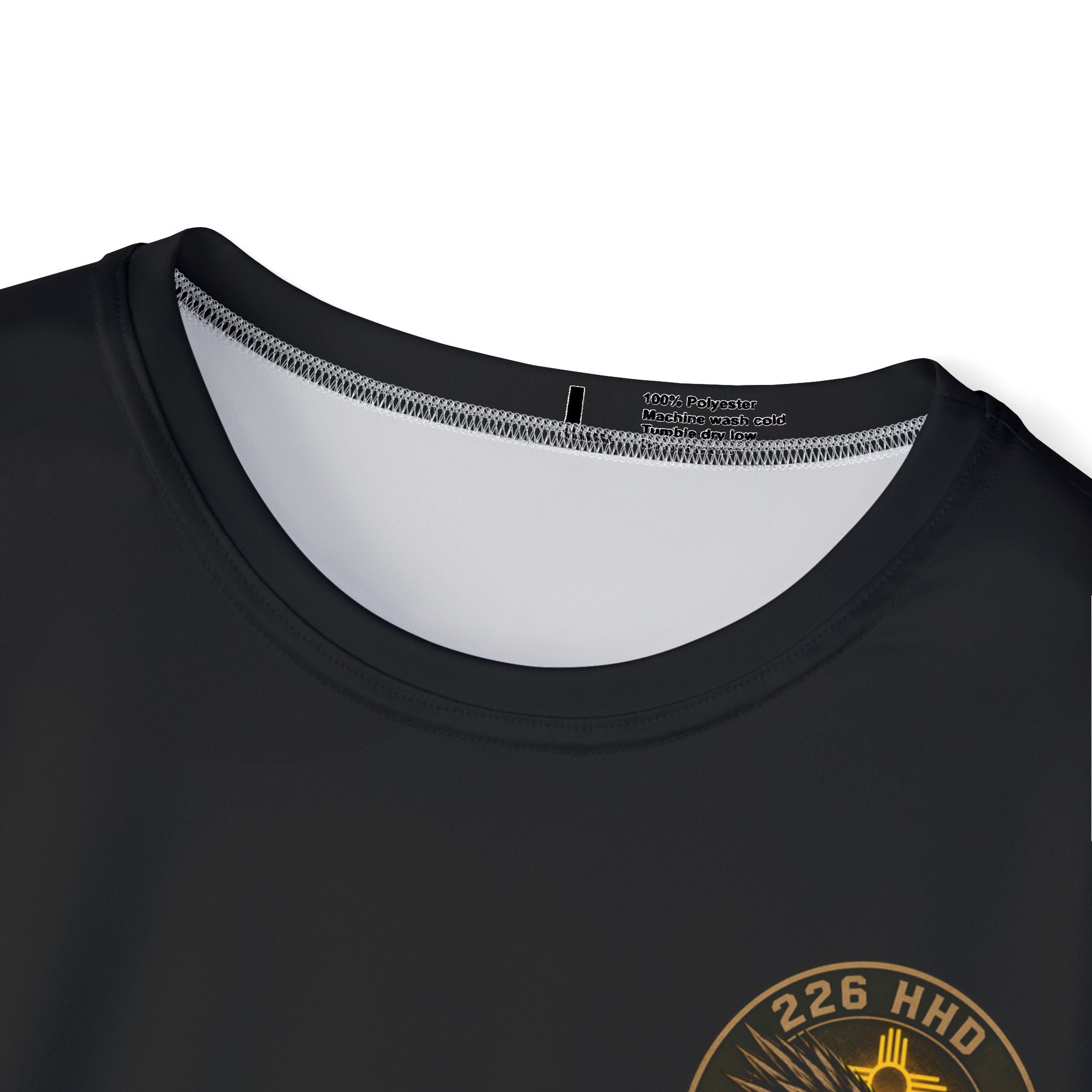 226HHD Black - 100% Polyester T-Shirt (printed into material)