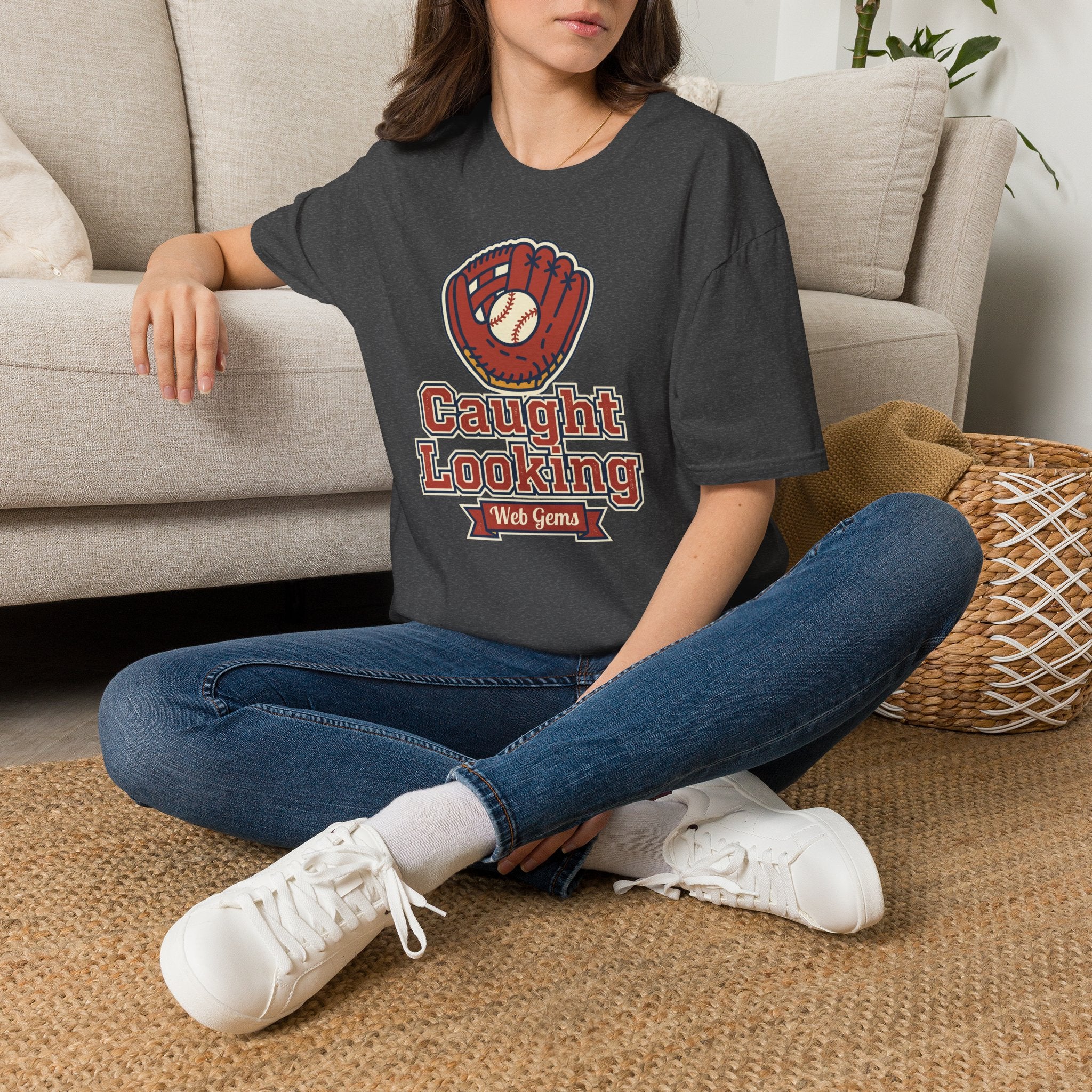 Baseball T-Shirt | Vintage Caught Looking Glove Graphic Tee
