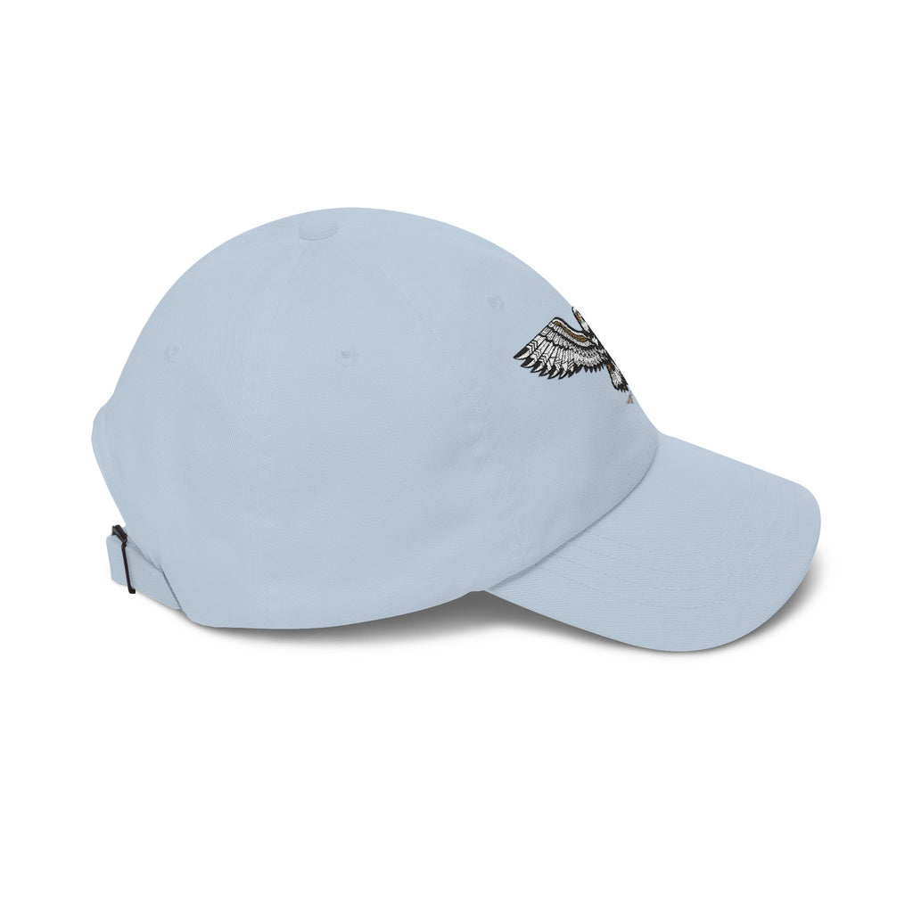 Embroidered Soaring Eagle Dad Cap — Classic White Baseball Hat