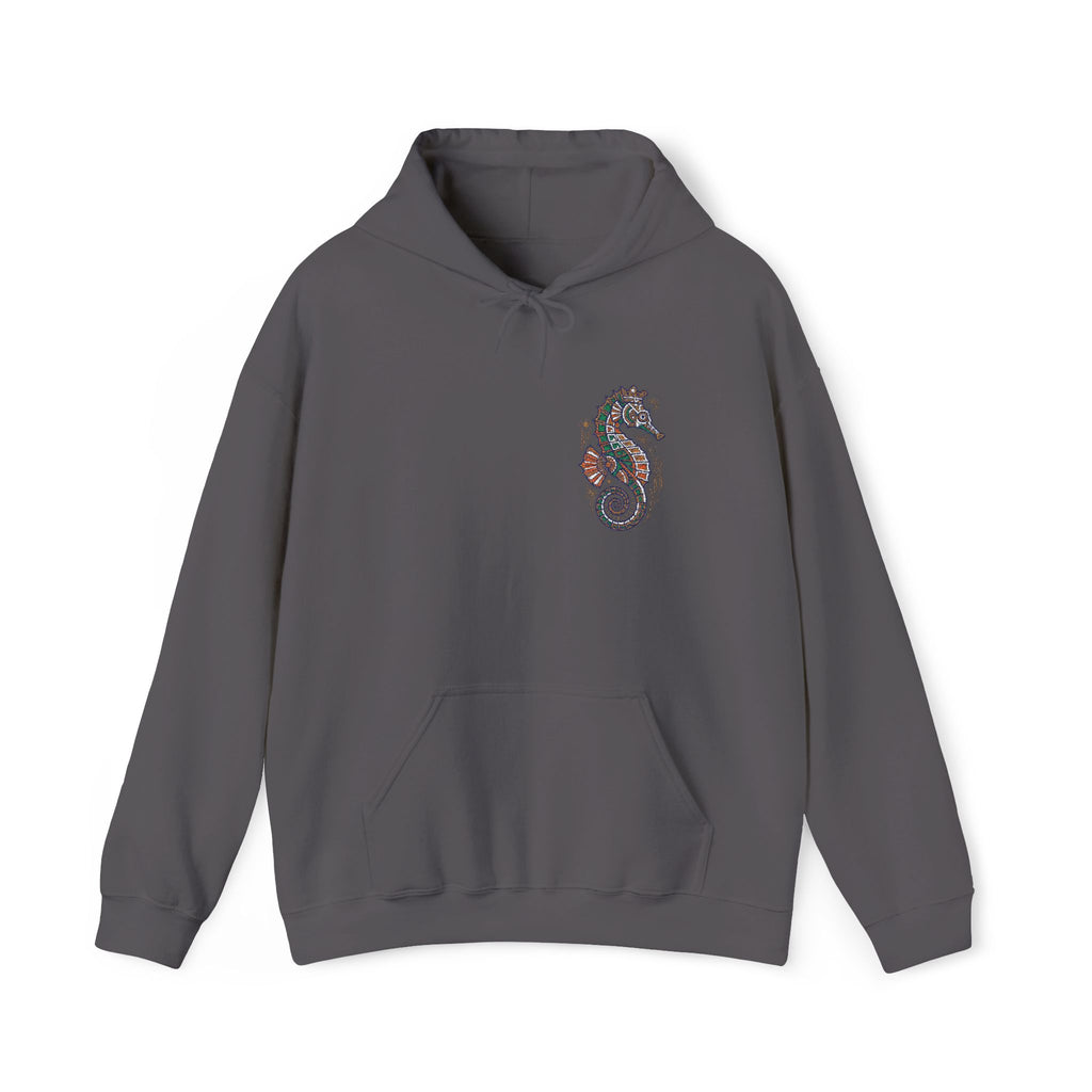 Floral Seahorse Hoodie | Botanical Ocean Art Sweatshirt, Unisex Sea Life Gift, Nautical Nature Pullover