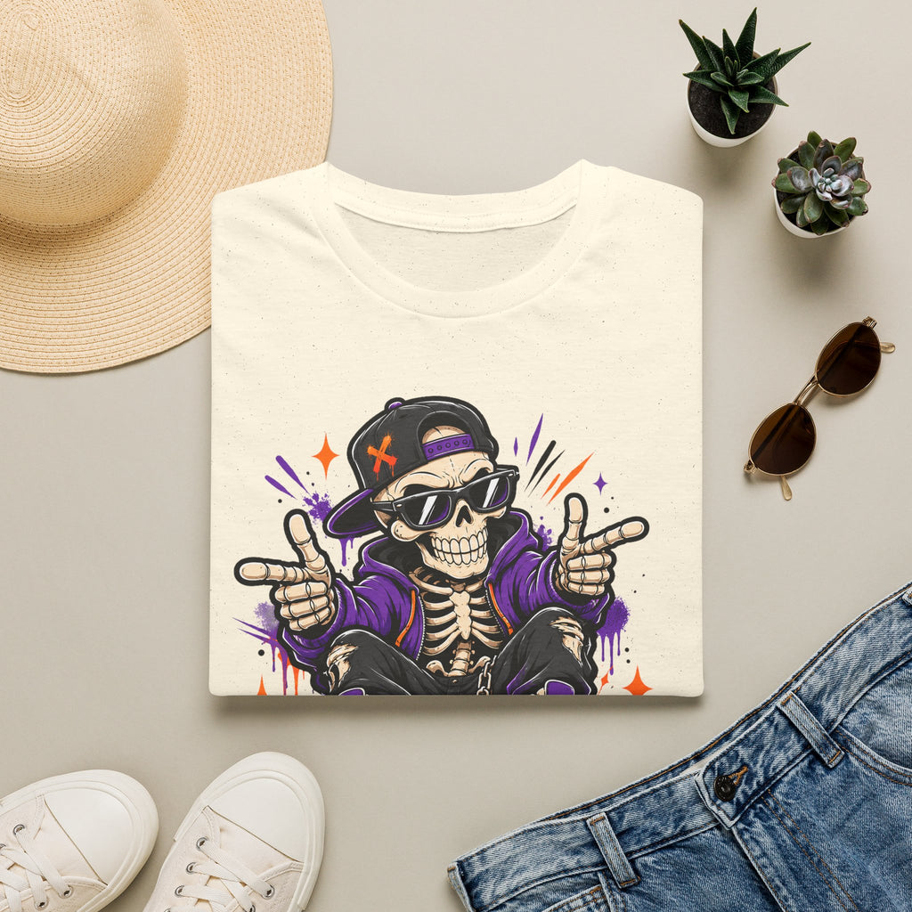 Bone To Be Wild Skeleton DJ T-Shirt | Halloween Skull Graphic Tee | Spooky Music Lover Shirt | Funny Skeleton Gift | Halloween Tee