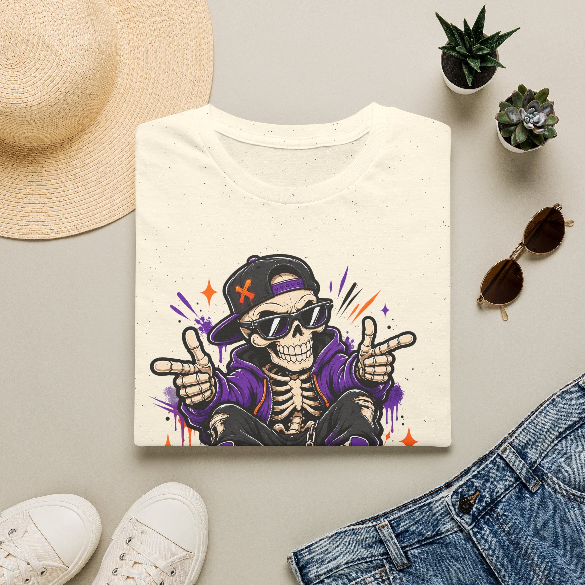 Bone To Be Wild Skeleton DJ T-Shirt | Halloween Skull Graphic Tee | Spooky Music Lover Shirt | Funny Skeleton Gift | Halloween Tee