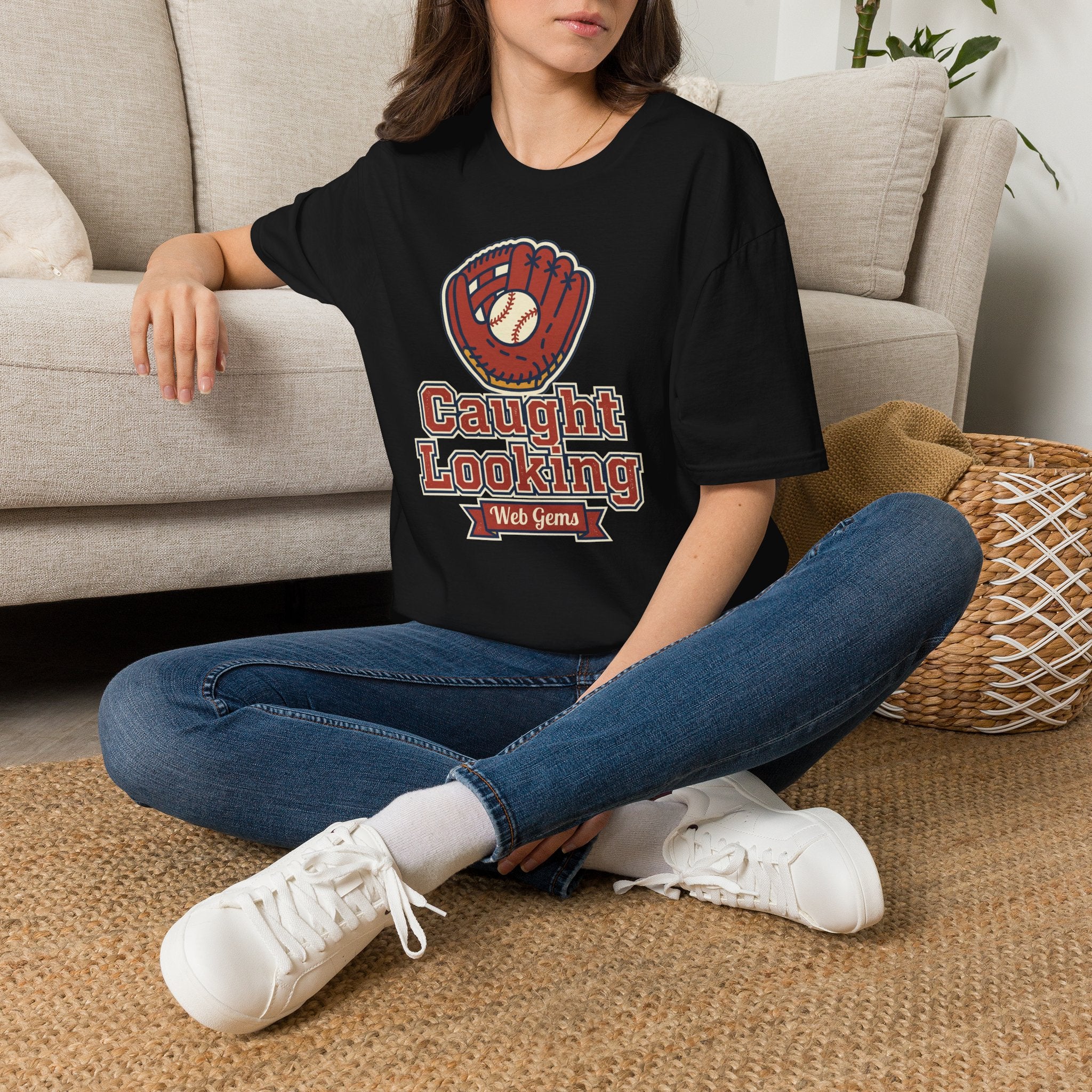 Baseball T-Shirt | Vintage Caught Looking Glove Graphic Tee