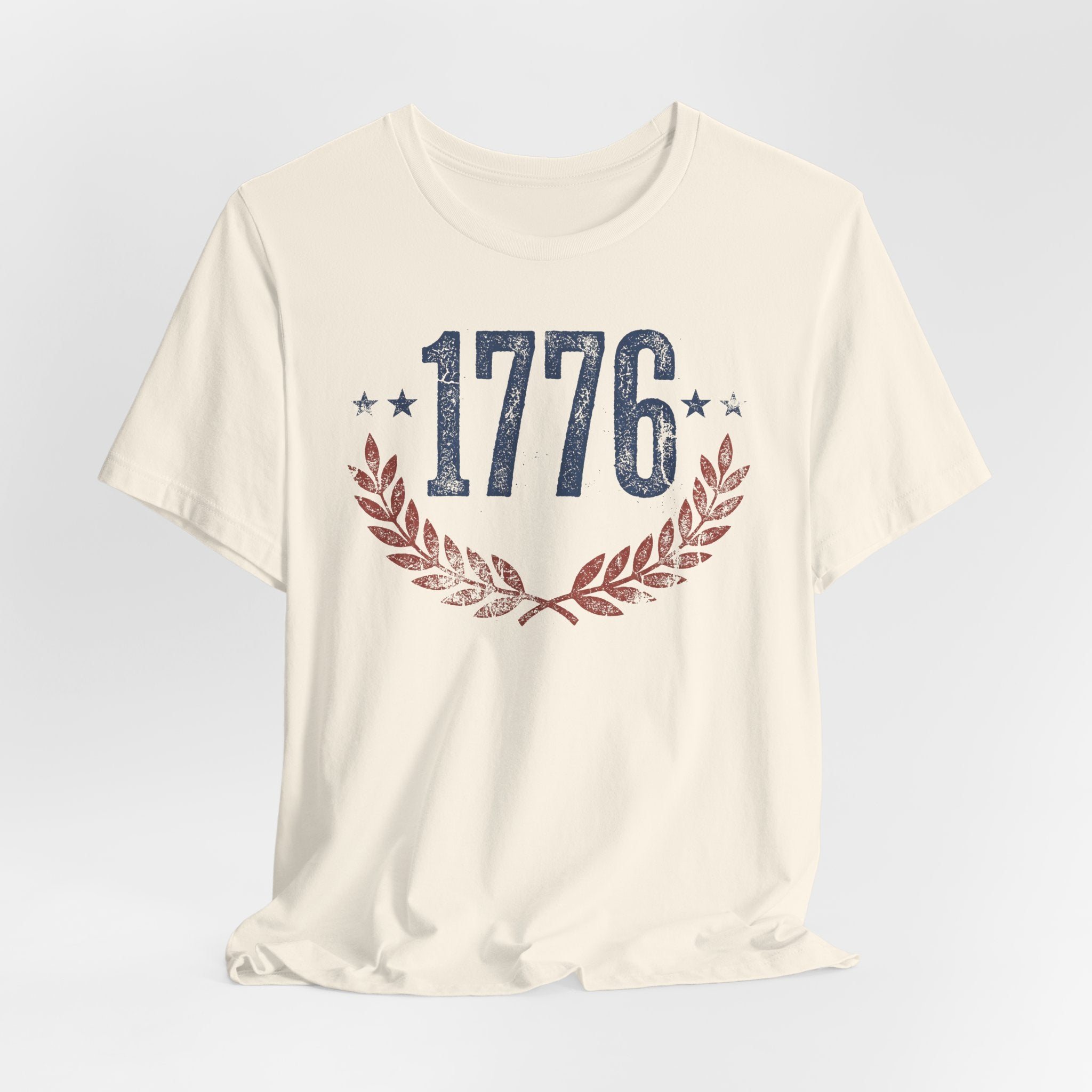 1776 Laurel Wreath T-Shirt | Patriotic American Revolution History Independence Day Graphic Tee