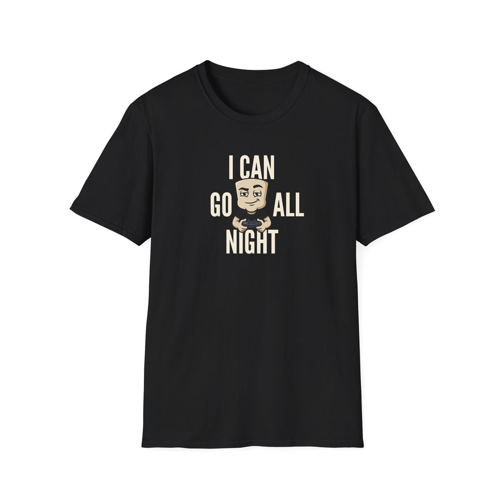 I Can Go All Night T-Shirt | Funny Gamer Tee | Video Game Controller Innuendo Humor Gift