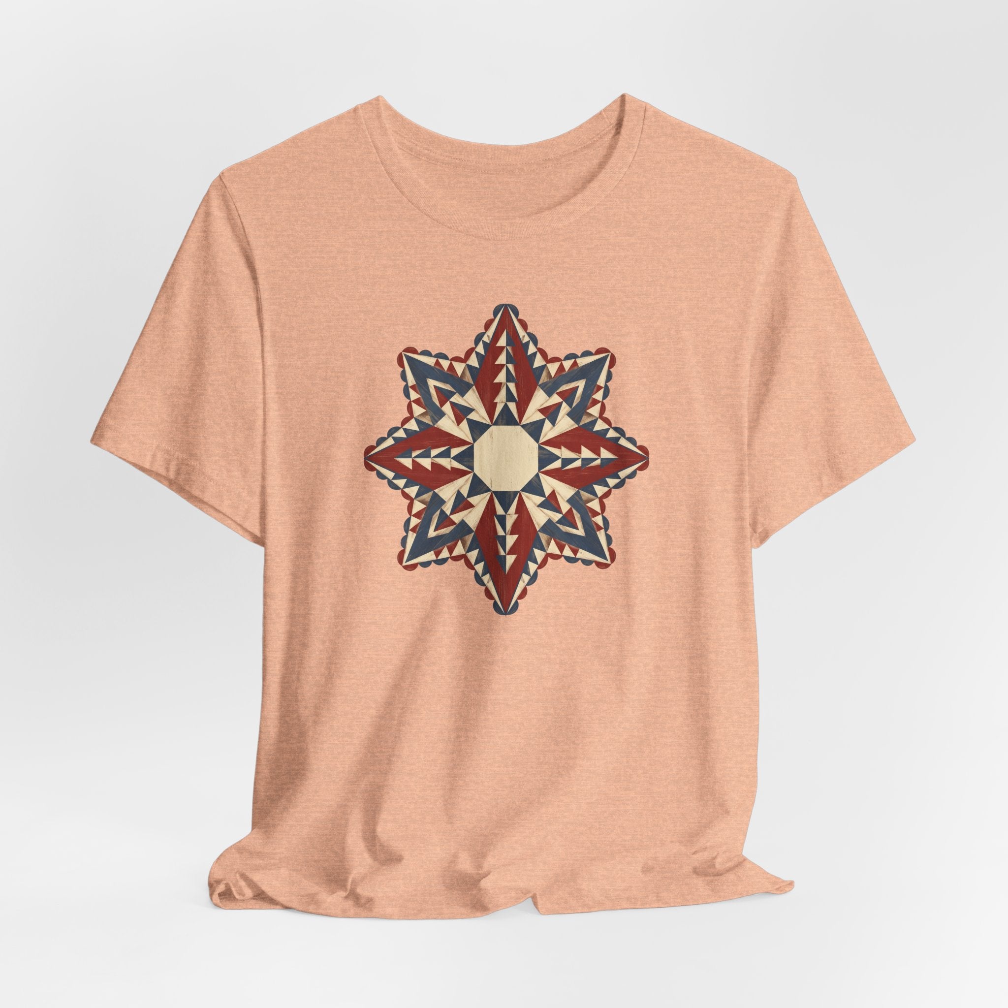 Southwestern Star Mandala Graphic Tee | Geometric Aztec Compass Boho Folk Art T-Shirt