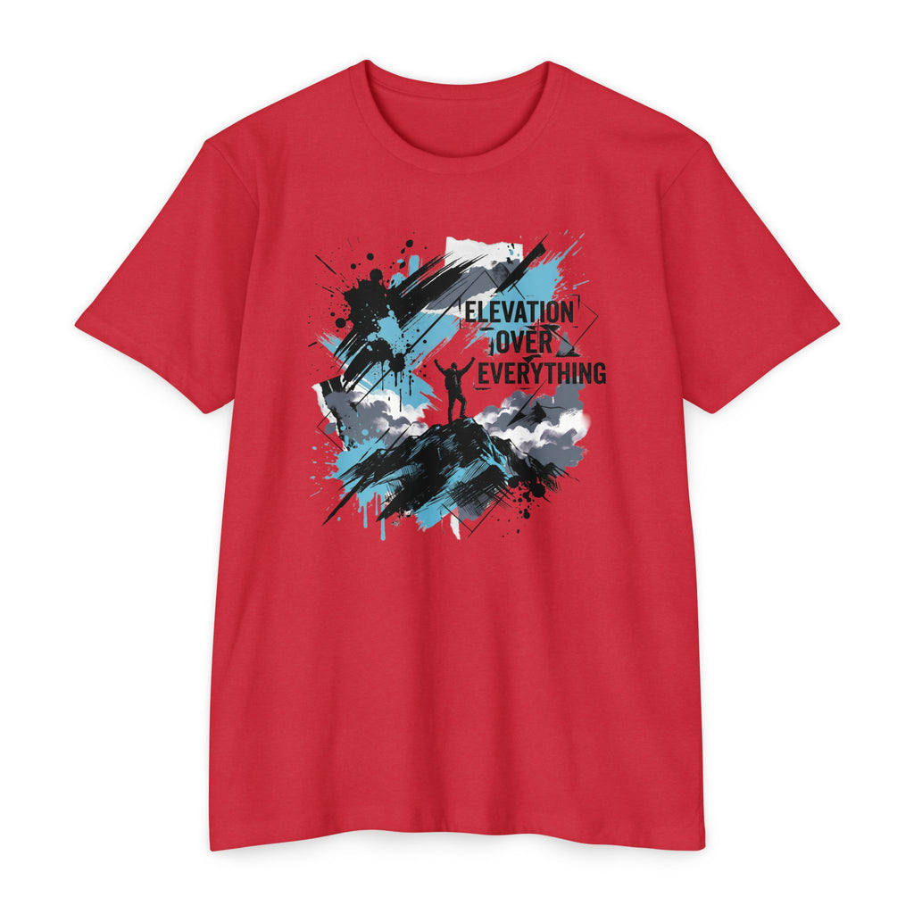 Mountain T-Shirt Elevation Over Everything Silhouette Graphic Tee Hiking Gift Outdoor Adventure Unisex