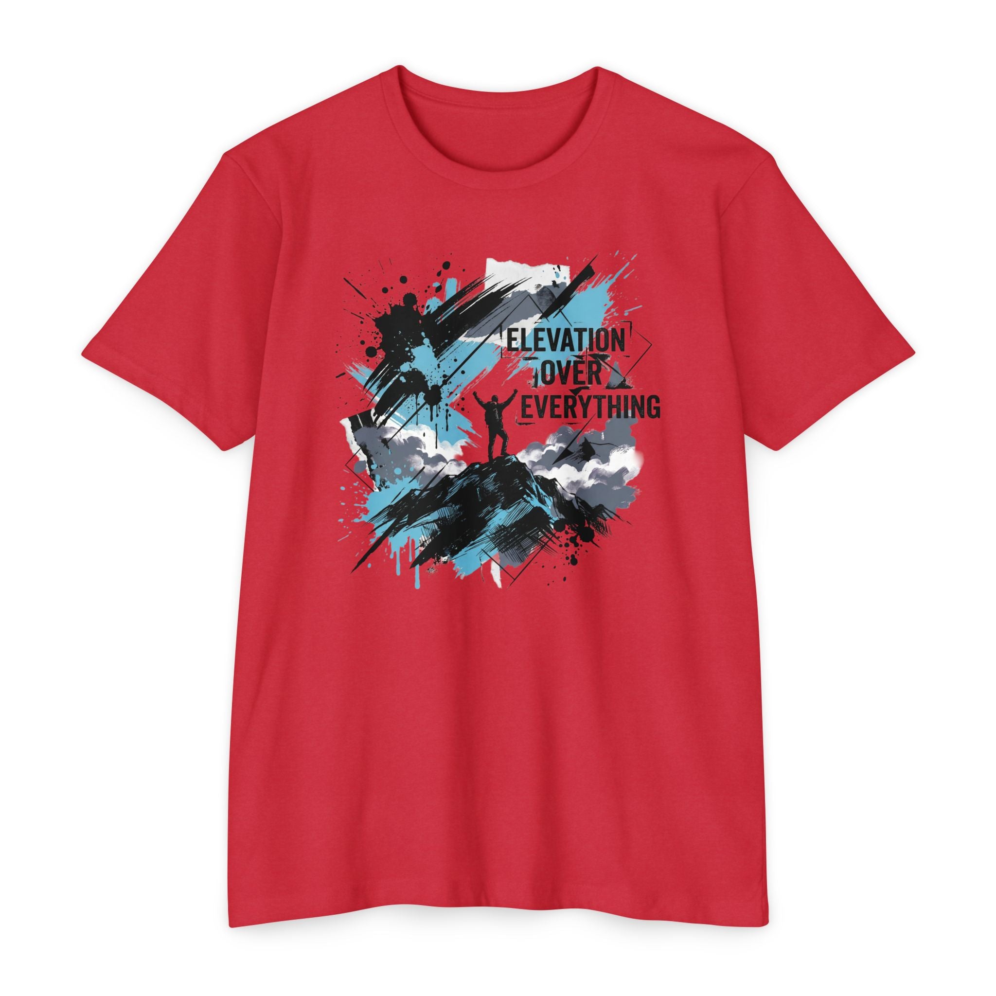 Mountain T-Shirt Elevation Over Everything Silhouette Graphic Tee Hiking Gift Outdoor Adventure Unisex