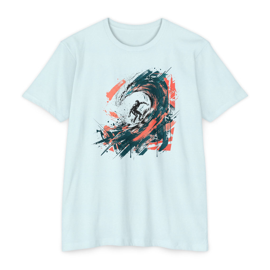 Surfer T-Shirt Wave Paintbrush Art Abstract Ocean Surf Graphic Tee Surfer Gift Beach Lover Unisex