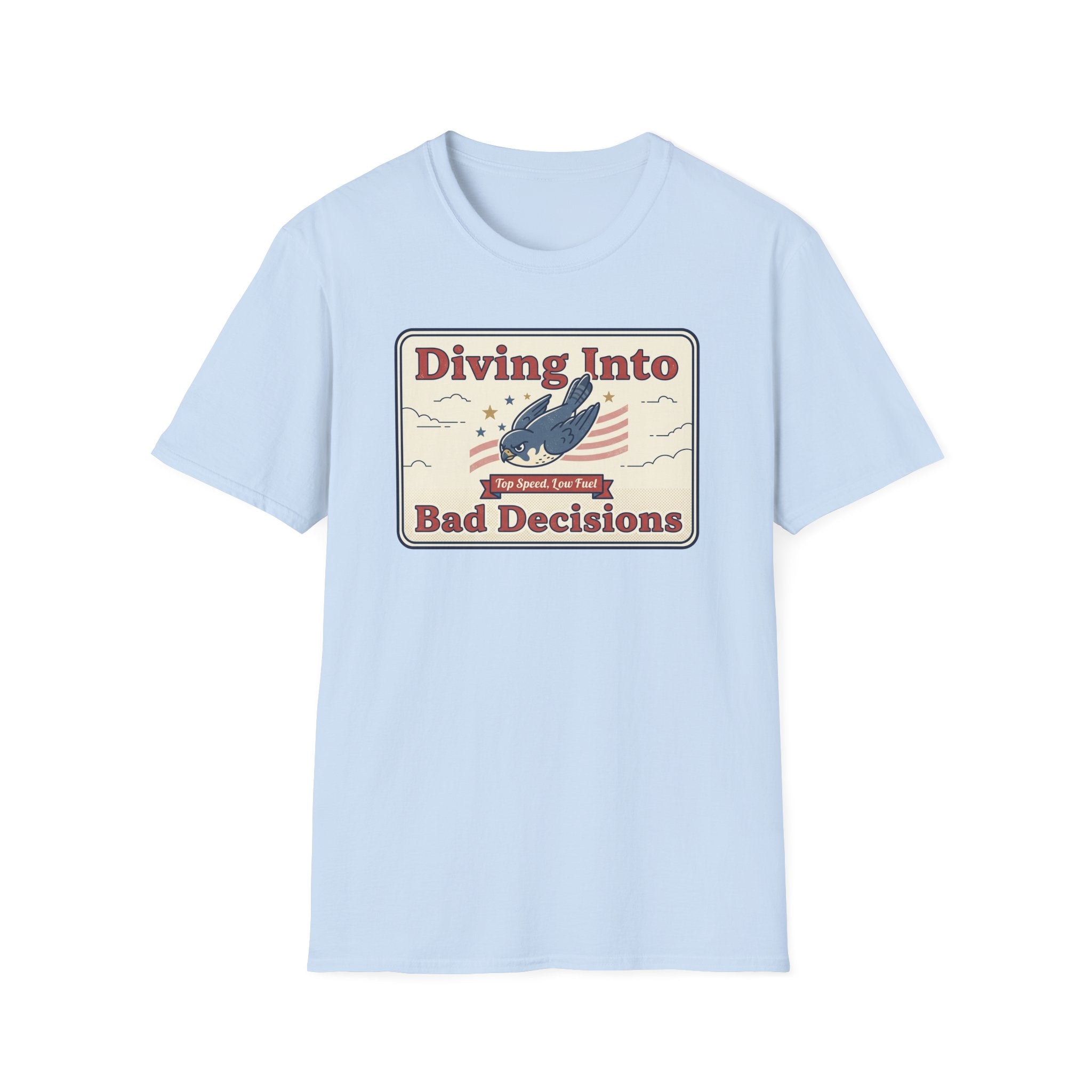 Diving Into Bad Decisions T-Shirt | Retro Shark Graphic
