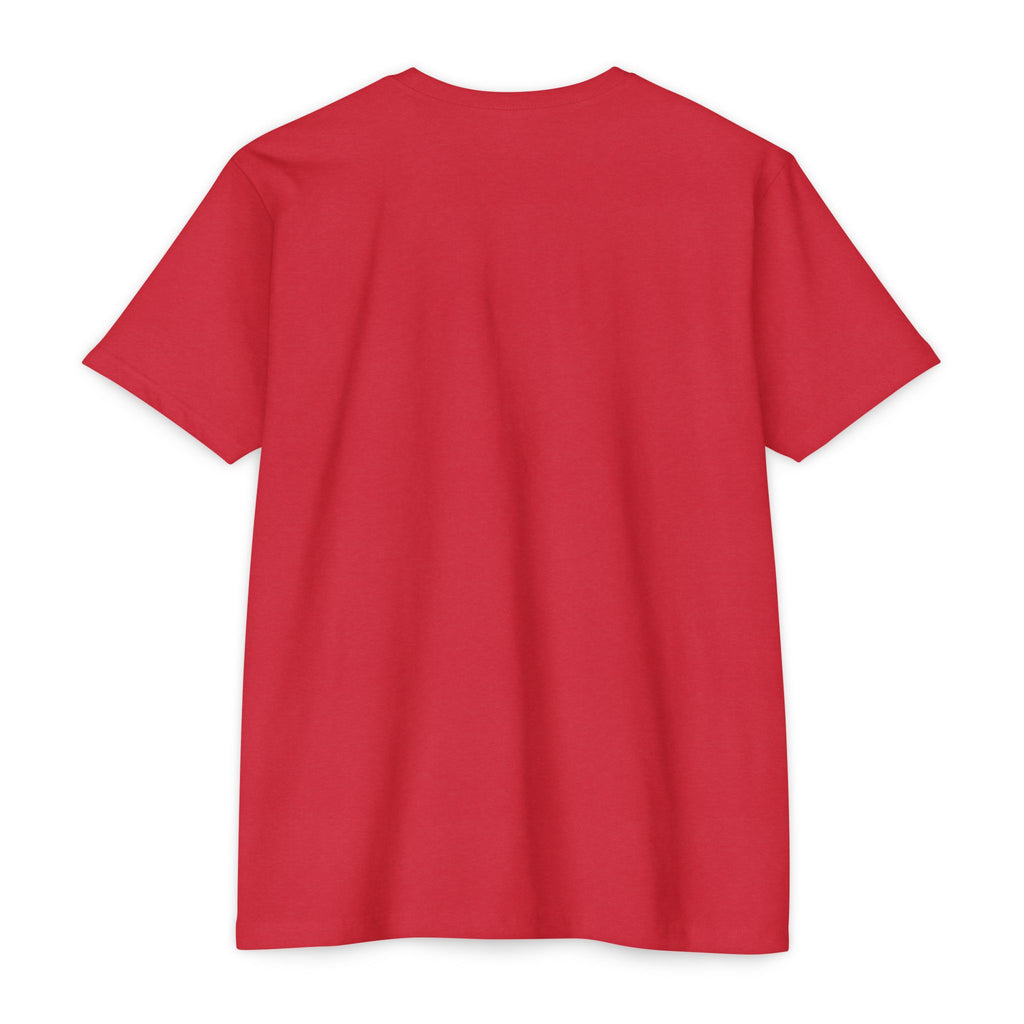 Red solid t-shirt with crew neck and short sleeves