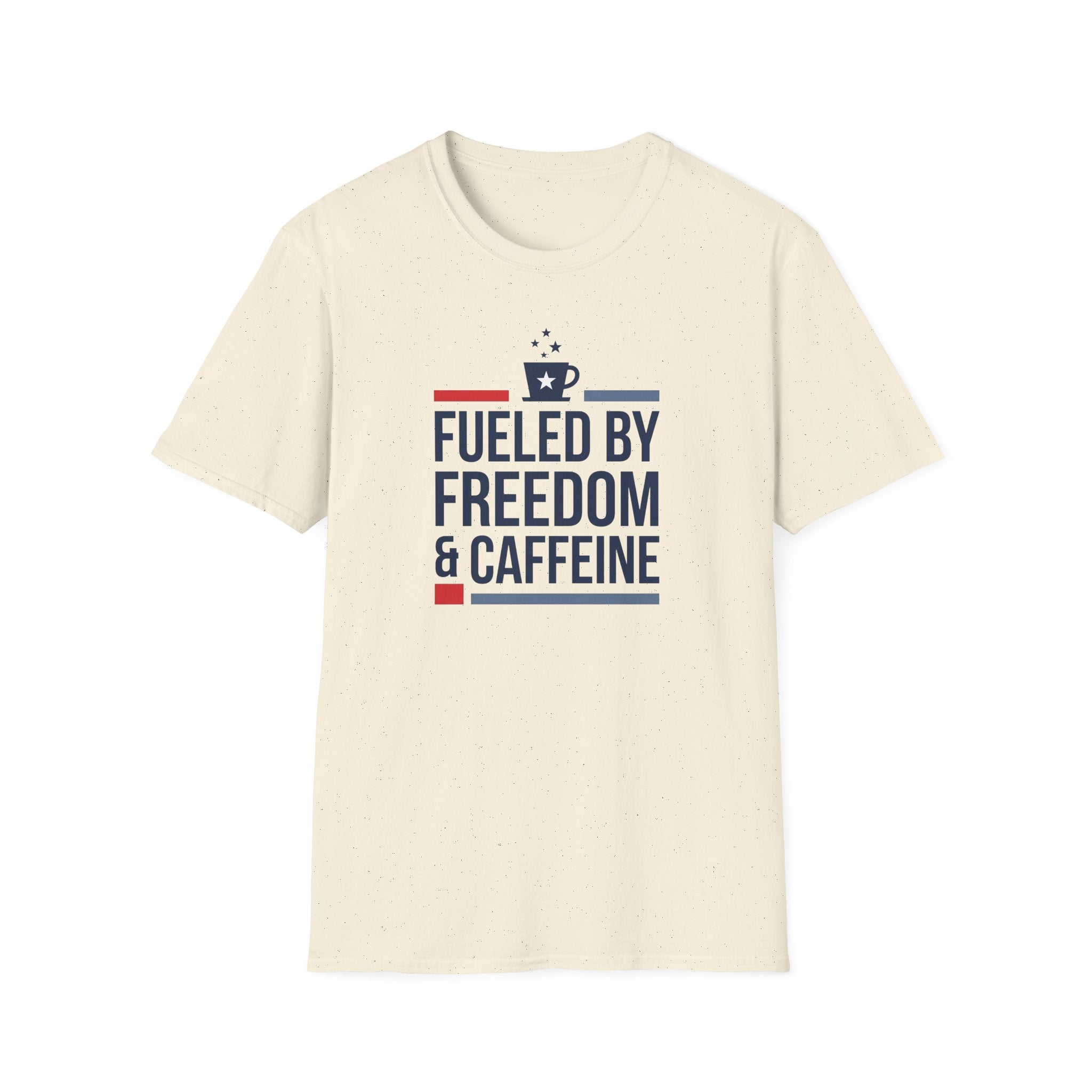 Fueled by Freedom & Caffeine T-Shirt | Patriotic Coffee Lover Tee | 4th of July Gift | Unisex Graphic Tee | American Pride
