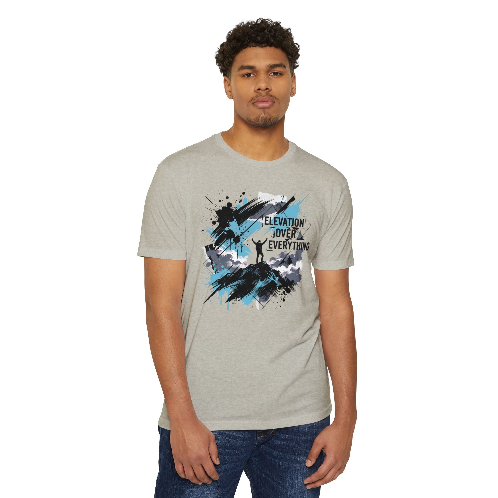 Mountain T-Shirt Elevation Over Everything Silhouette Graphic Tee Hiking Gift Outdoor Adventure Unisex