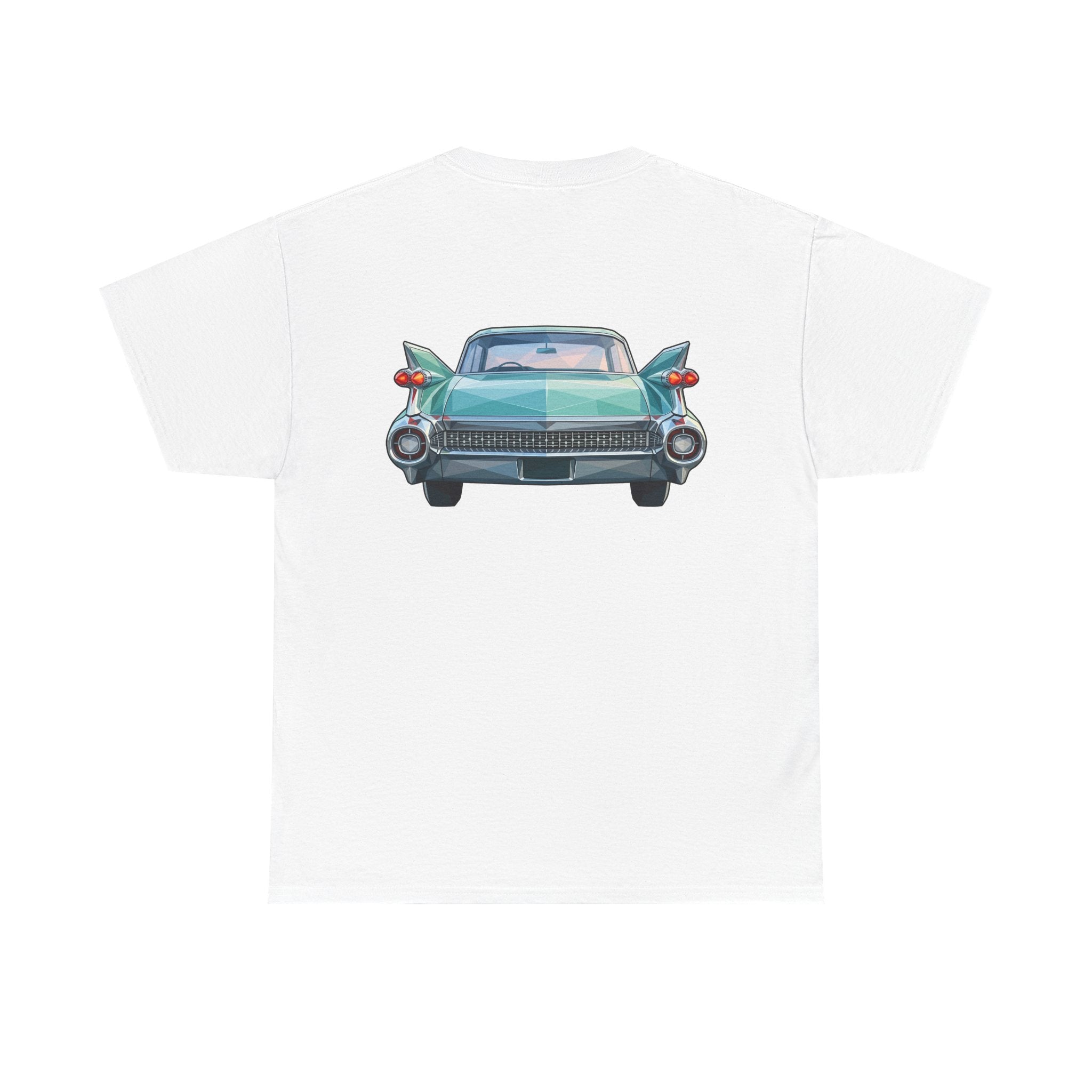 Classic Luxury Cruiser Car Tee | Big Fins Front & Rear Car Illustration