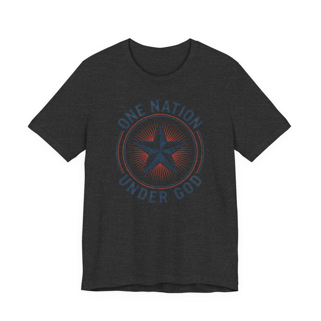 One Nation Under God T-Shirt | Patriotic Christian Faith Americana Star Graphic Tee