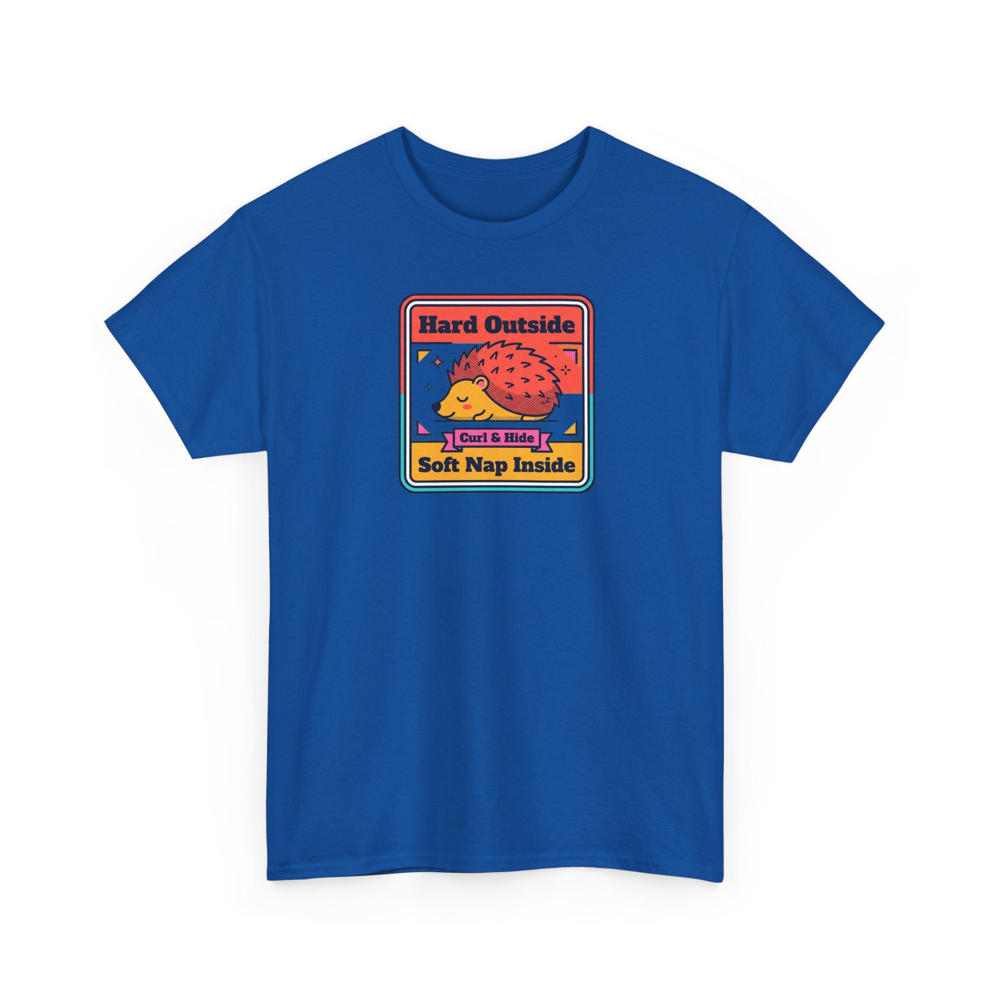 Hard Outside Soft Nap Inside T-Shirt | Funny Hedgehog Introvert Graphic Tee