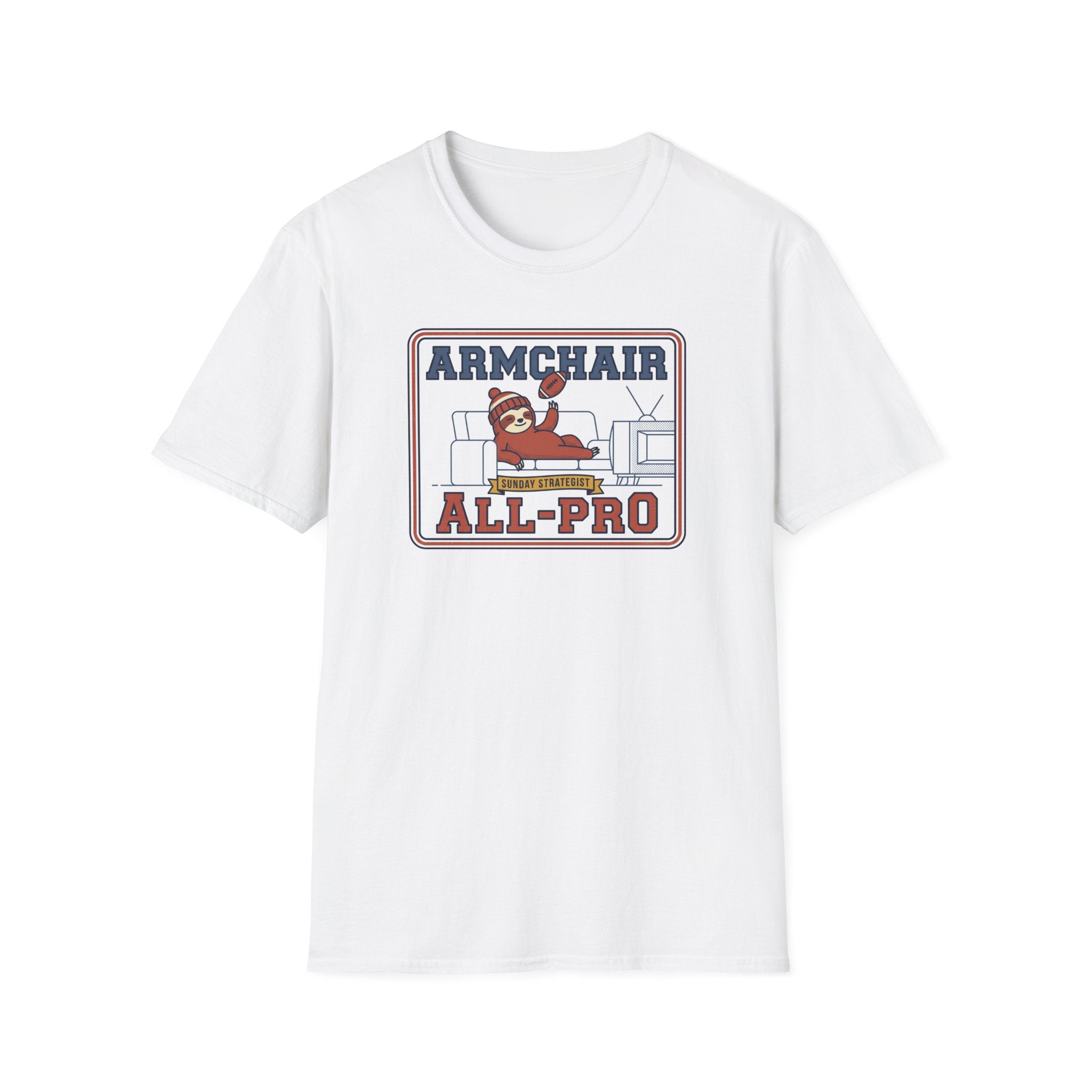 Funny Sloth Football T-Shirt | Lazy Game Day Couch Fan Tee