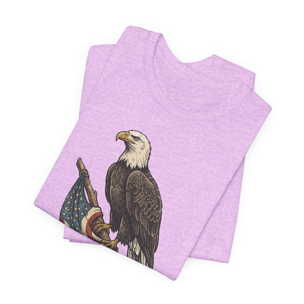 Bald Eagle American Flag T-Shirt | Patriotic USA Stars Stripes Vintage Eagle Graphic Tee Gift