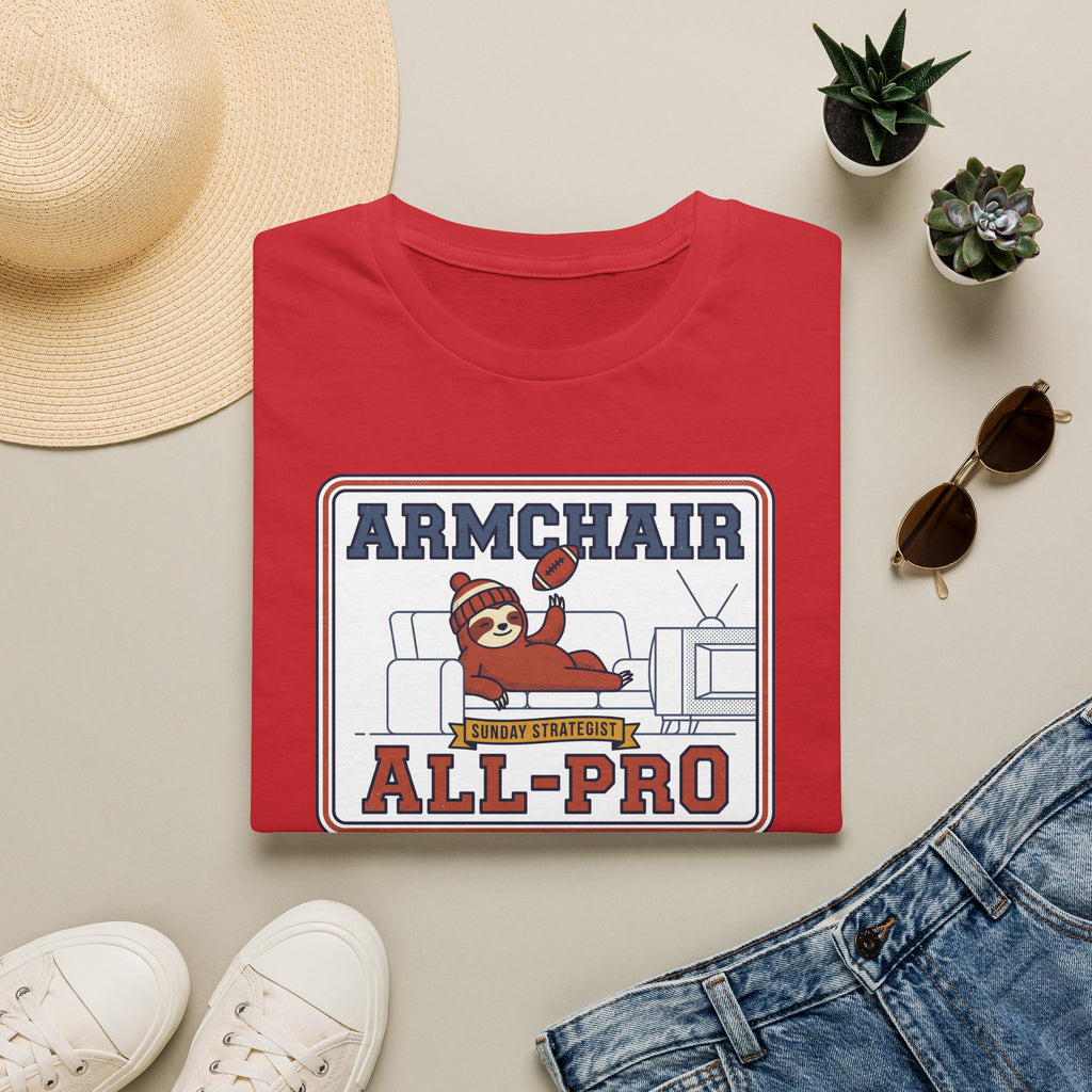Funny Sloth Football T-Shirt | Lazy Game Day Couch Fan Tee