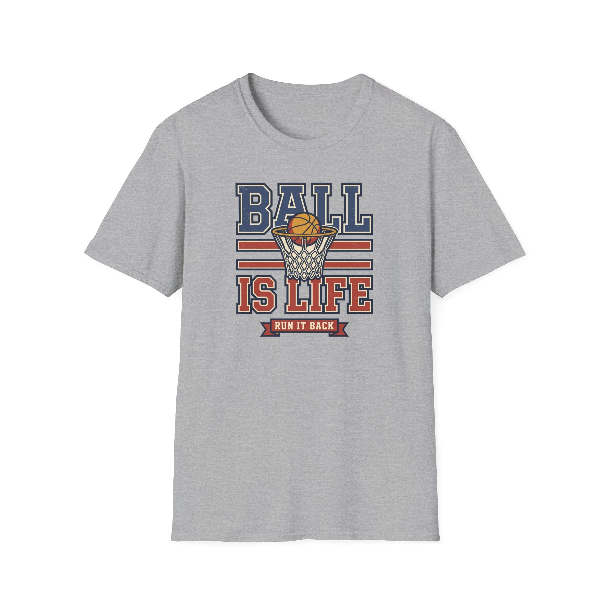Basketball T-Shirt | Ball Is Life Retro Hoops Graphic Tee