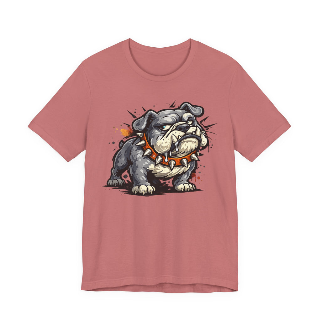 Bulldog Illustration Tee | Tough Cartoon Bulldog Graphic T-Shirt, Fierce Dog Art Unisex Gift