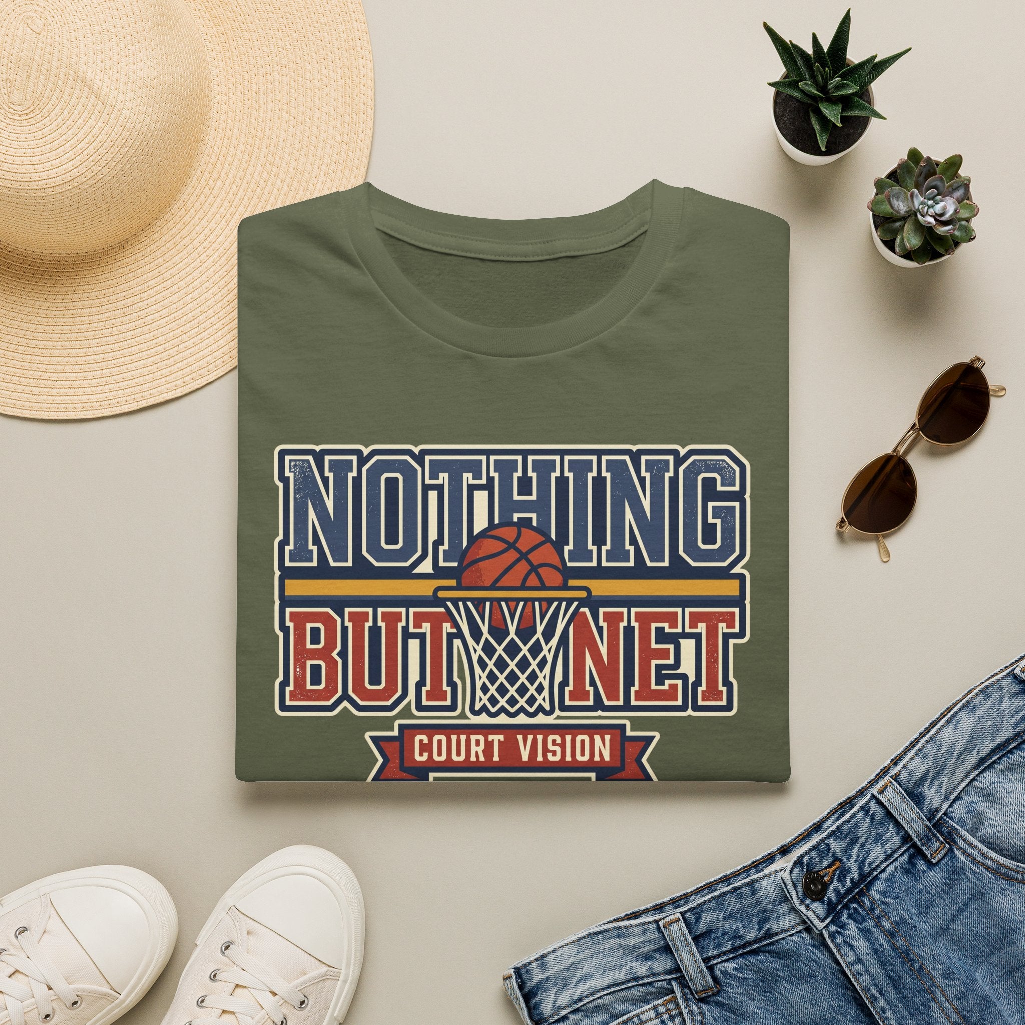 Basketball T-Shirt | Retro Hoops Court Vision Graphic Tee