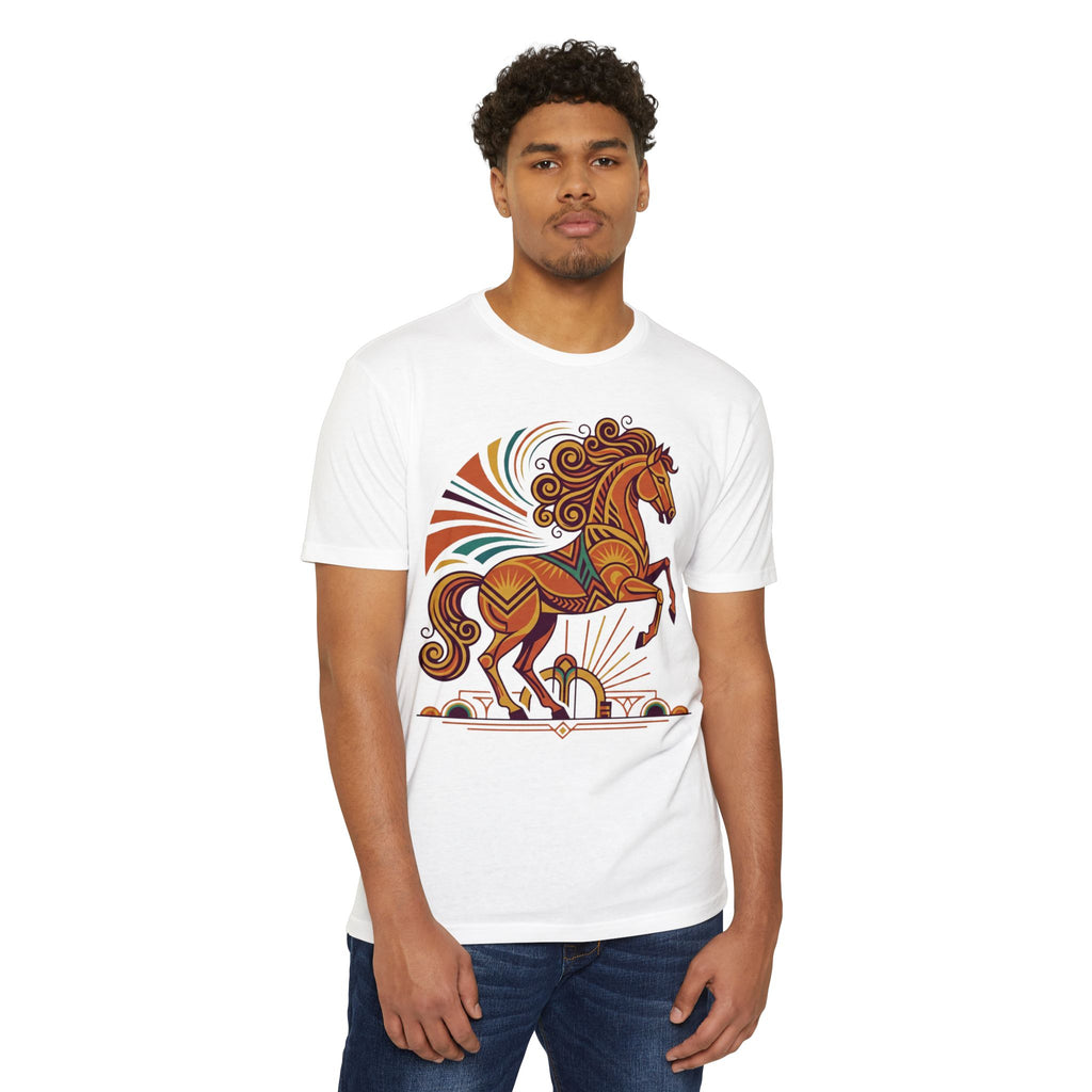 Horse T-Shirt Boho Prancing Horse Sunburst Illustration Graphic Tee Nature Lover Gift Unisex
