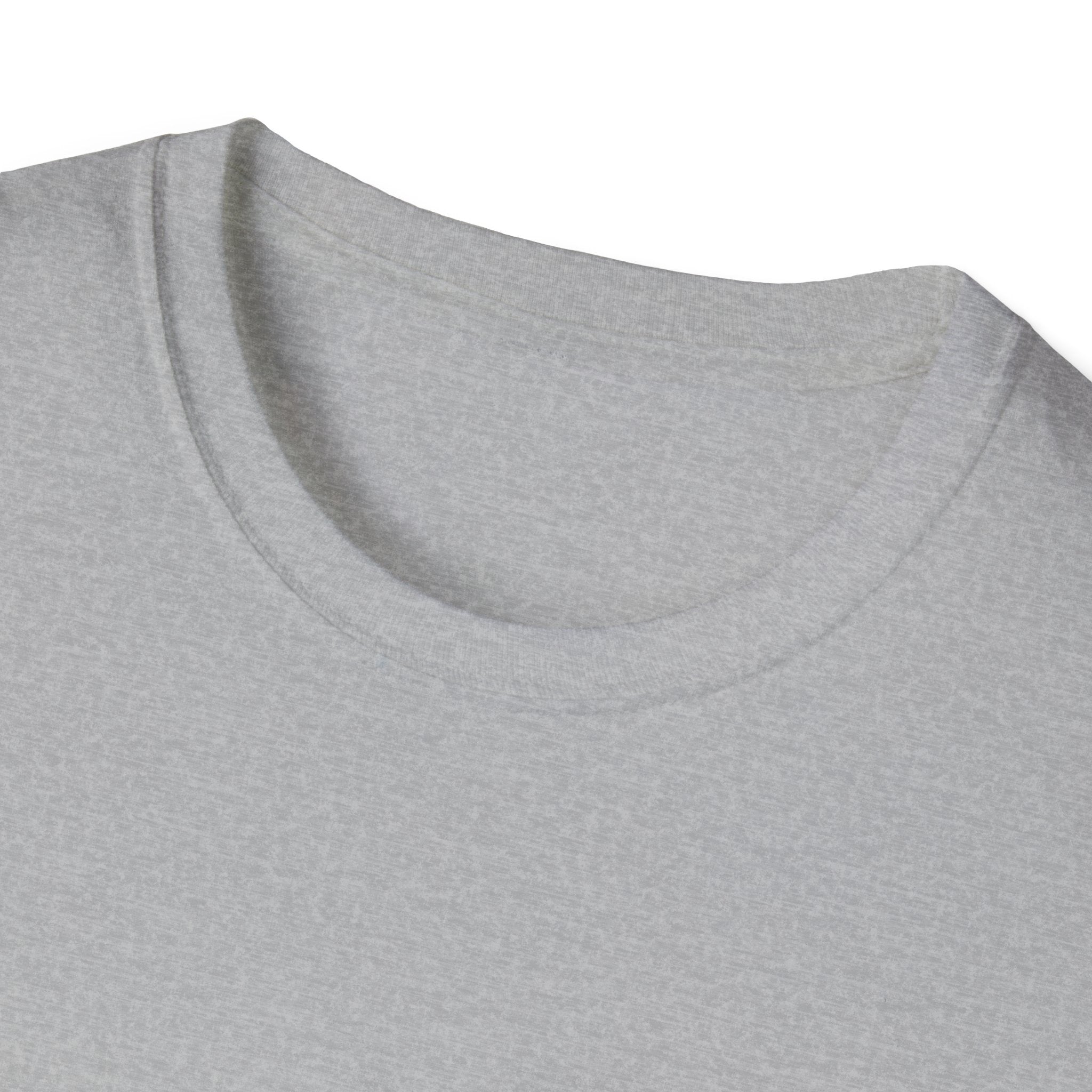 Sport Grey crew neck T-shirt neckline close-up