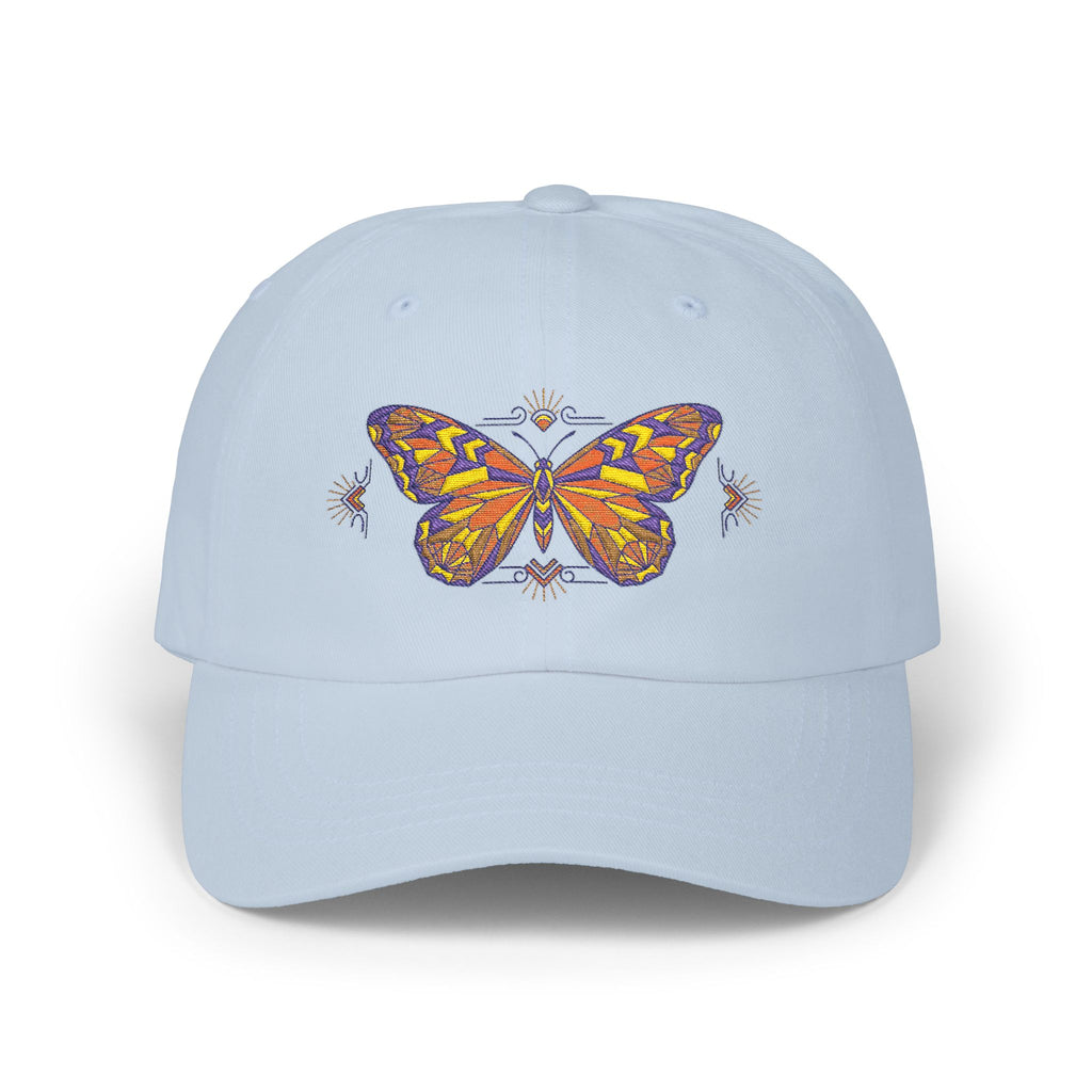 Butterfly Embroidered Dad Cap — Colorful Mosaic Moth Baseball Hat
