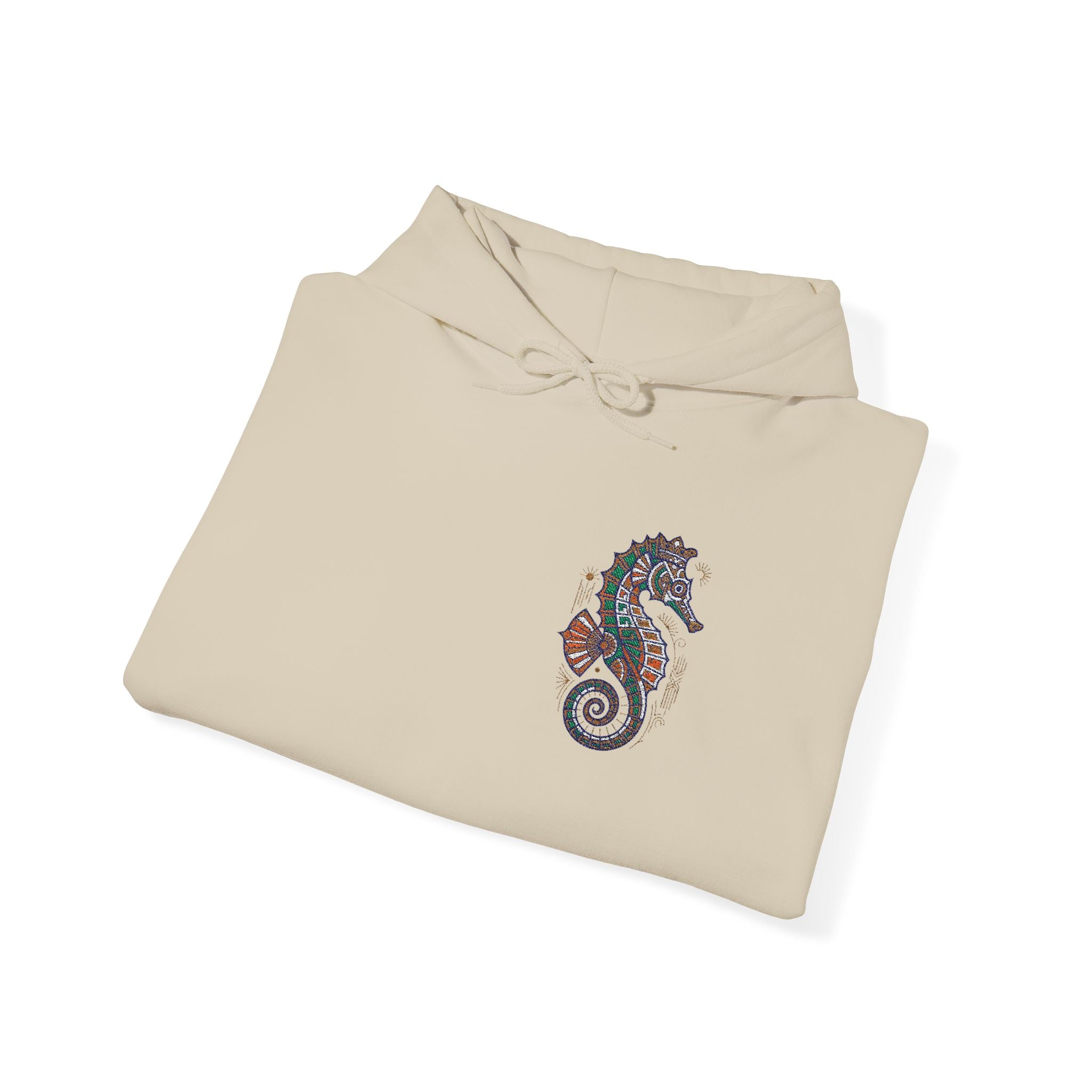 Floral Seahorse Hoodie | Botanical Ocean Art Sweatshirt, Unisex Sea Life Gift, Nautical Nature Pullover