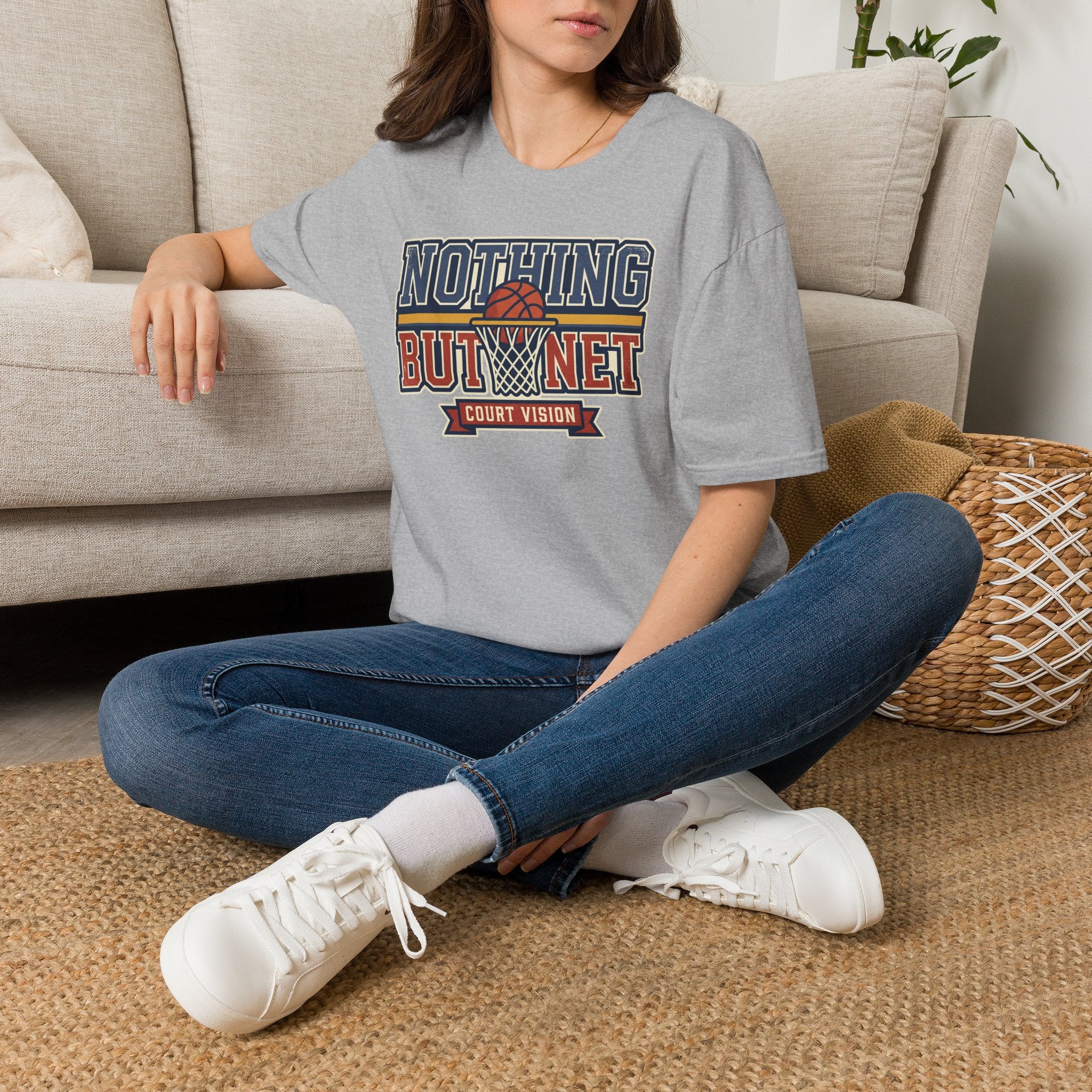Basketball T-Shirt | Retro Hoops Court Vision Graphic Tee
