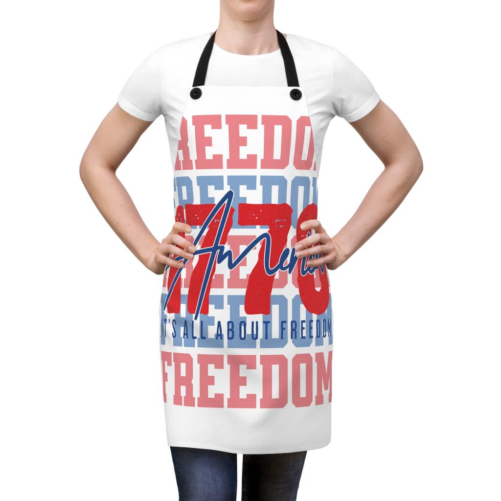 Patriotic 1776 America Apron | Fourth of July BBQ Grilling Apron | USA Kitchen Cooking Apron | Independence Day Gift