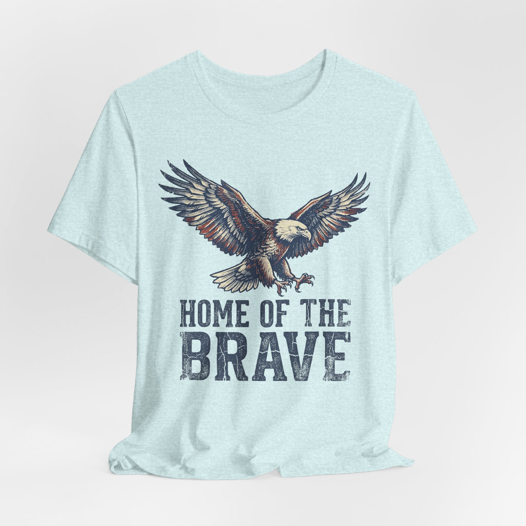 Home of the Brave Bald Eagle T-Shirt — Patriotic Americana Graphic Tee