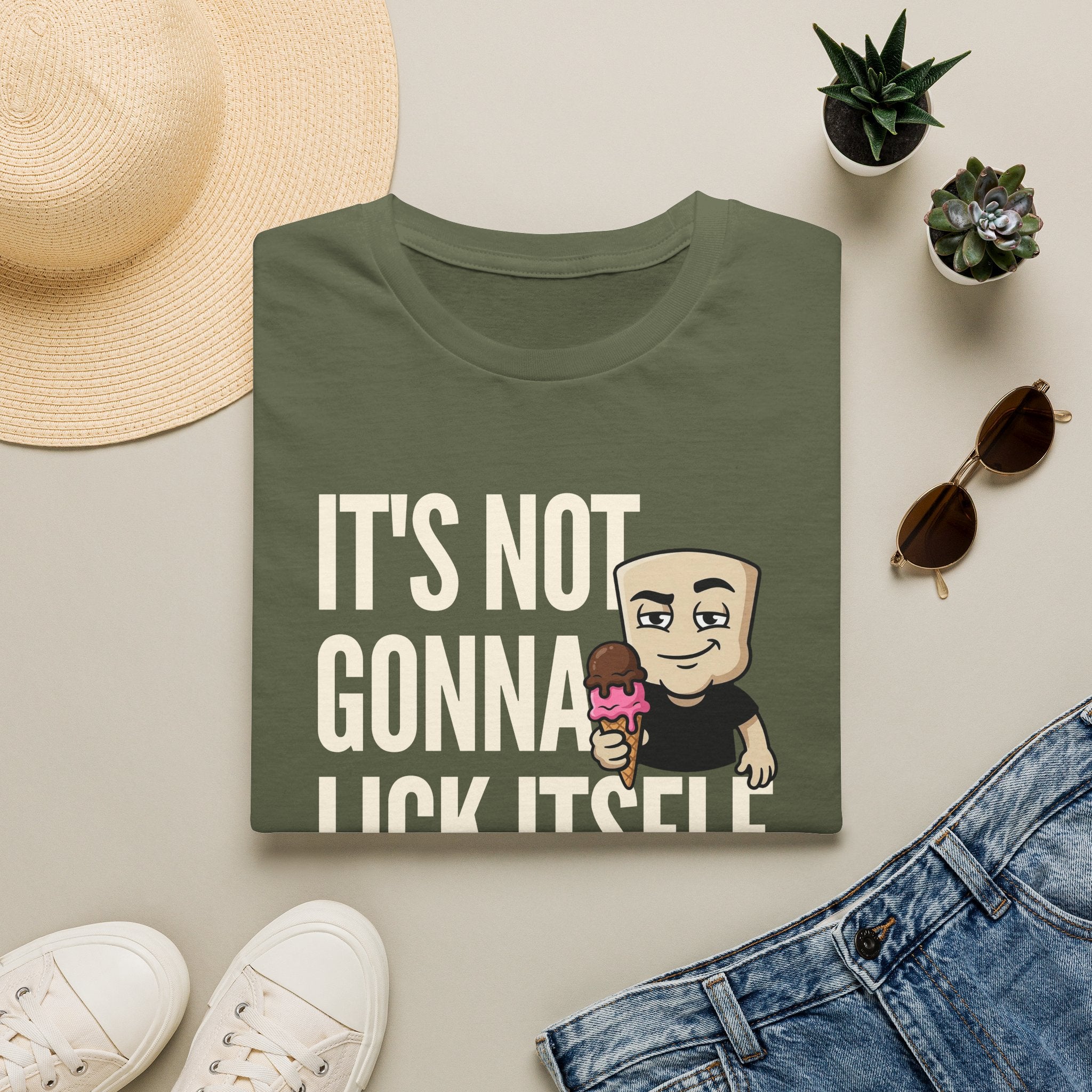 It's Not Gonna Lick Itself T-Shirt | Funny Ice Cream Cone Tee | Adult Humor Innuendo Gift