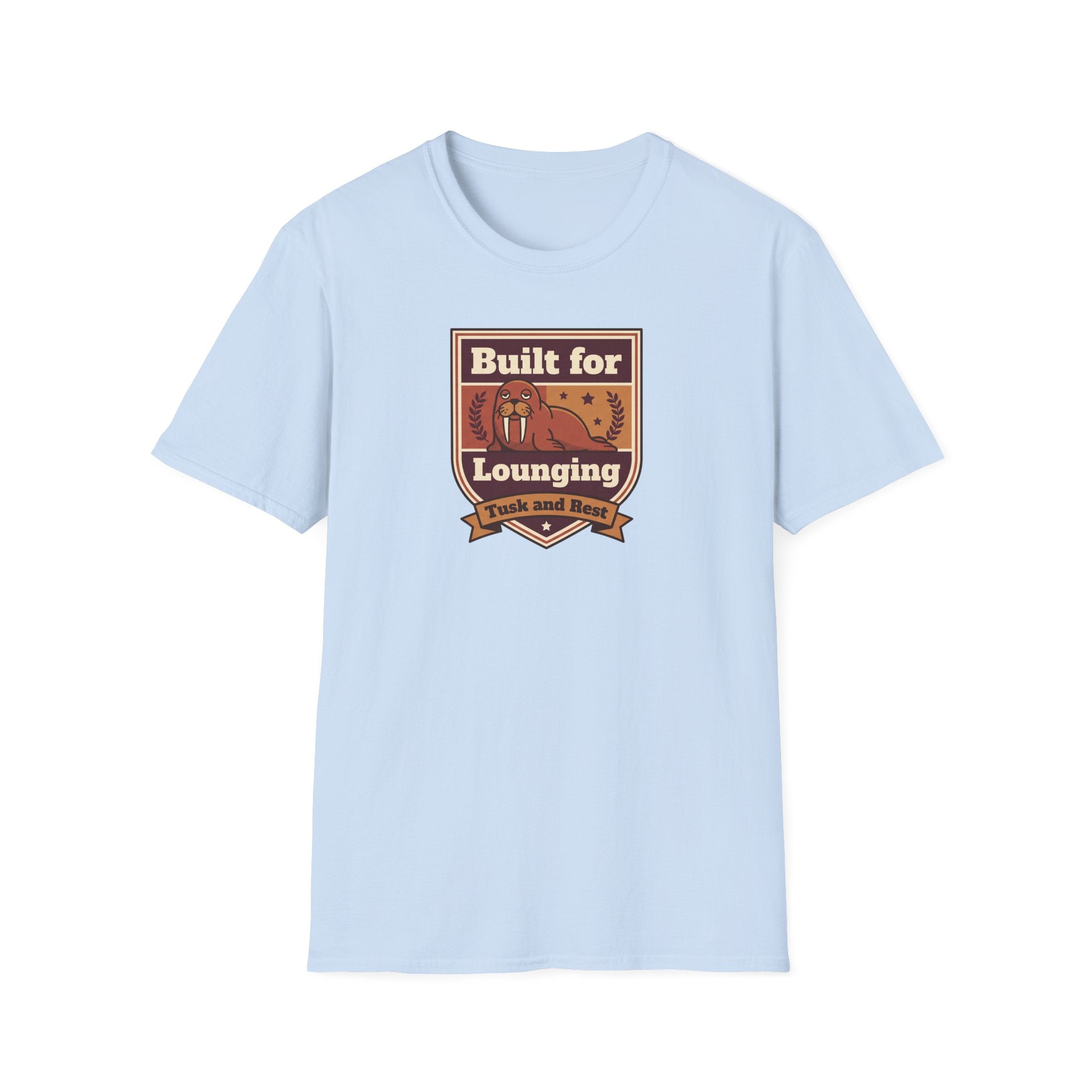 Funny Walrus T-Shirt | Built for Lounging Cute Animal Graphic Tee | Lazy Day Humor Shirt Gift
