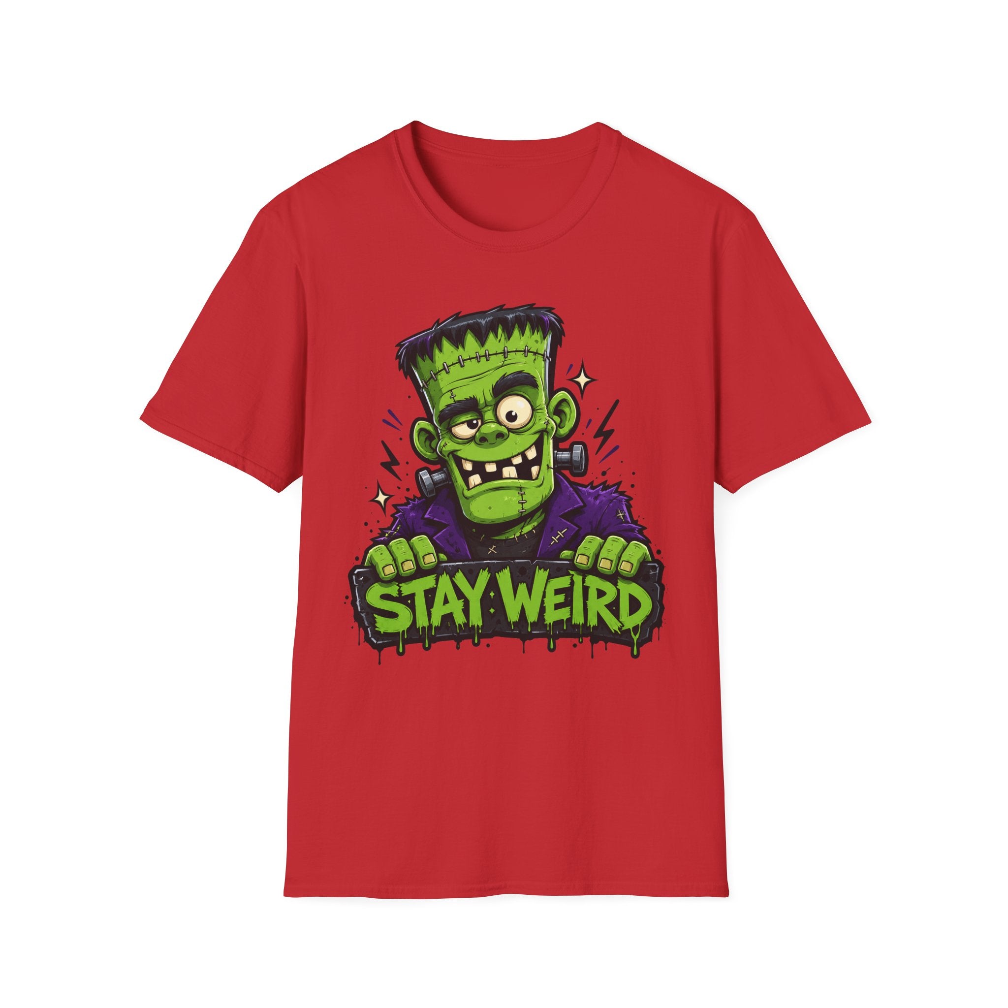 Stay Weird Frankenstein T-Shirt | Halloween Monster Graphic Tee | Spooky Cartoon Tee | Funny Monster Shirt | Halloween Gift